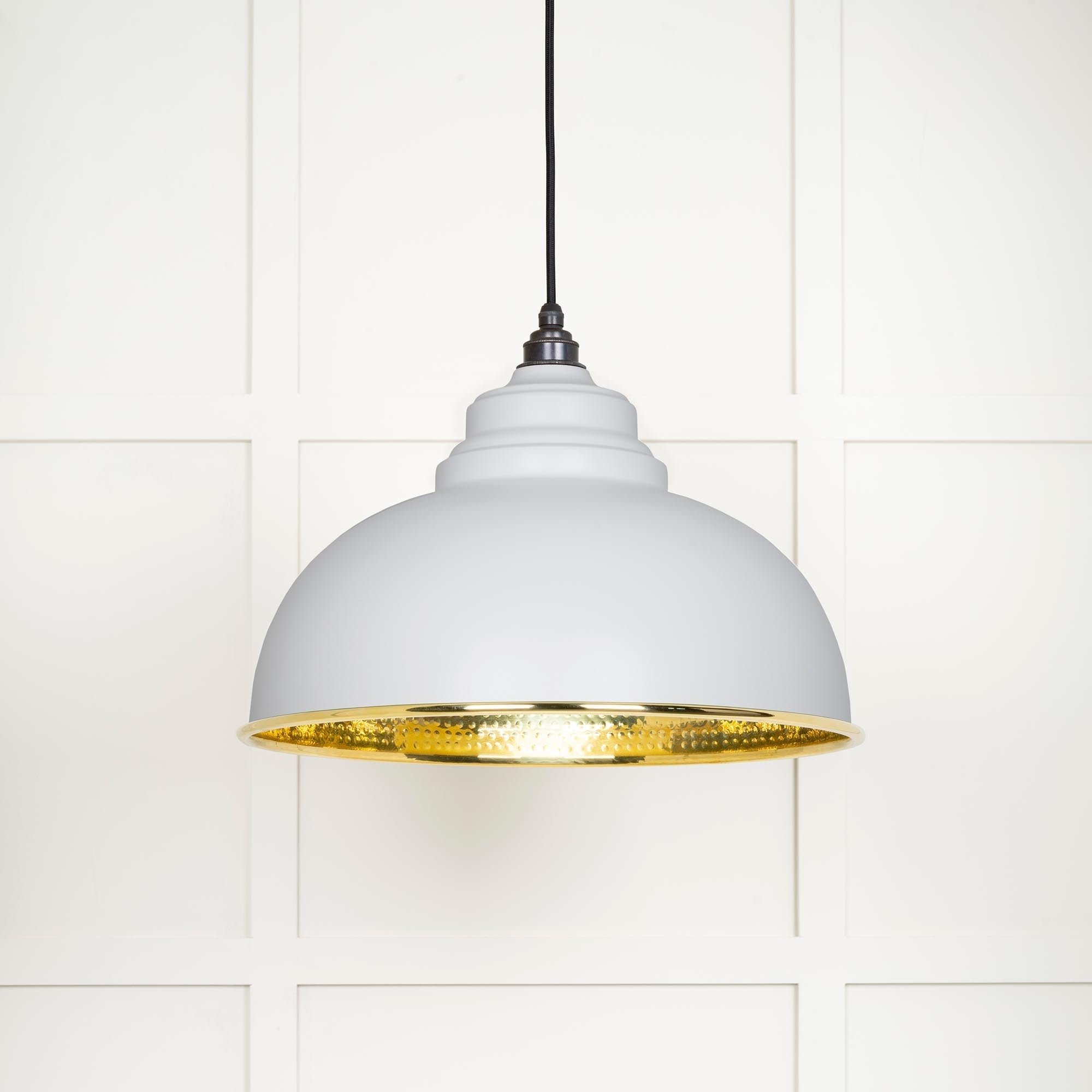 Hammered Brass Harborne Pendant | Flock - From The Anvil - EB London