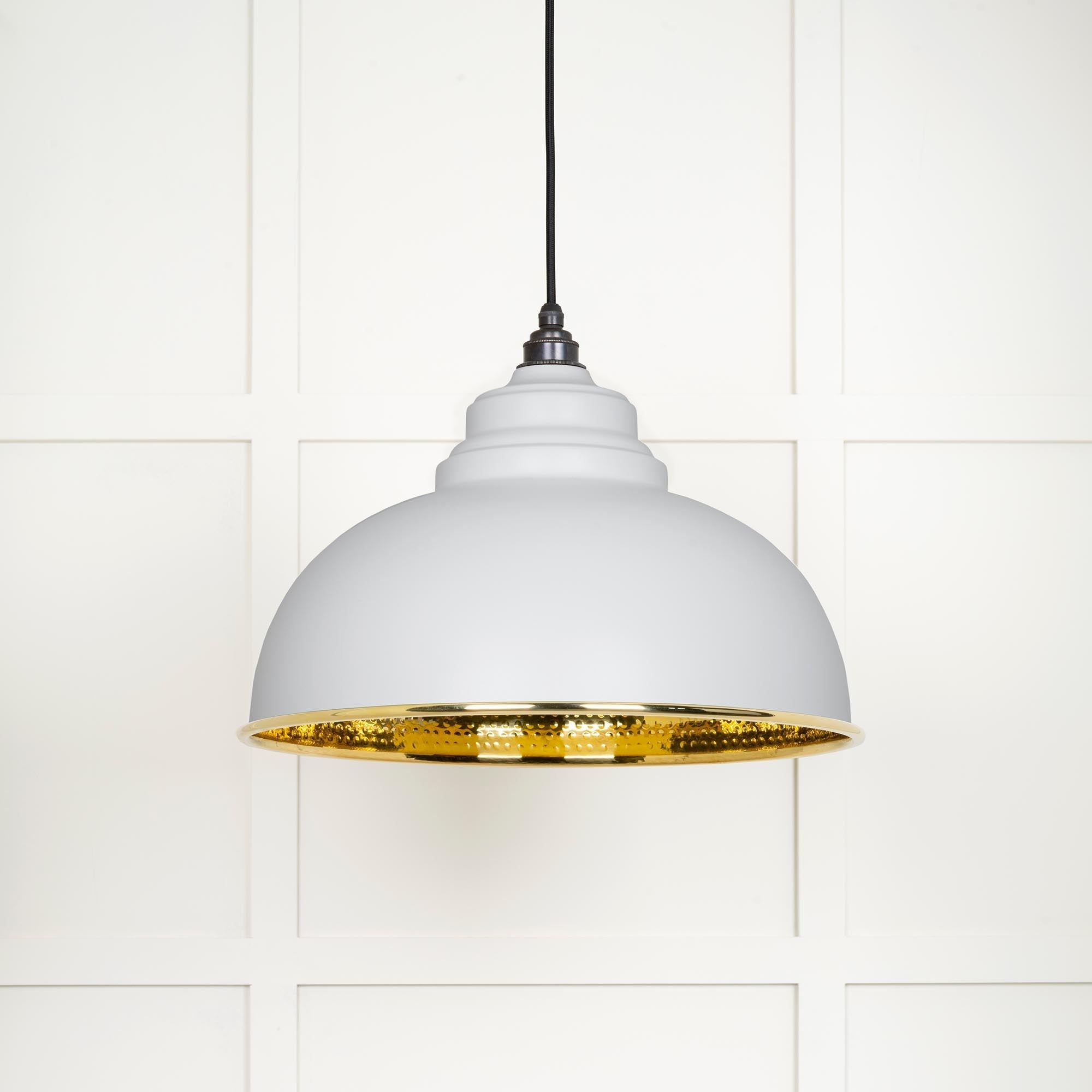 Hammered Brass Harborne Pendant | Flock - From The Anvil - EB London