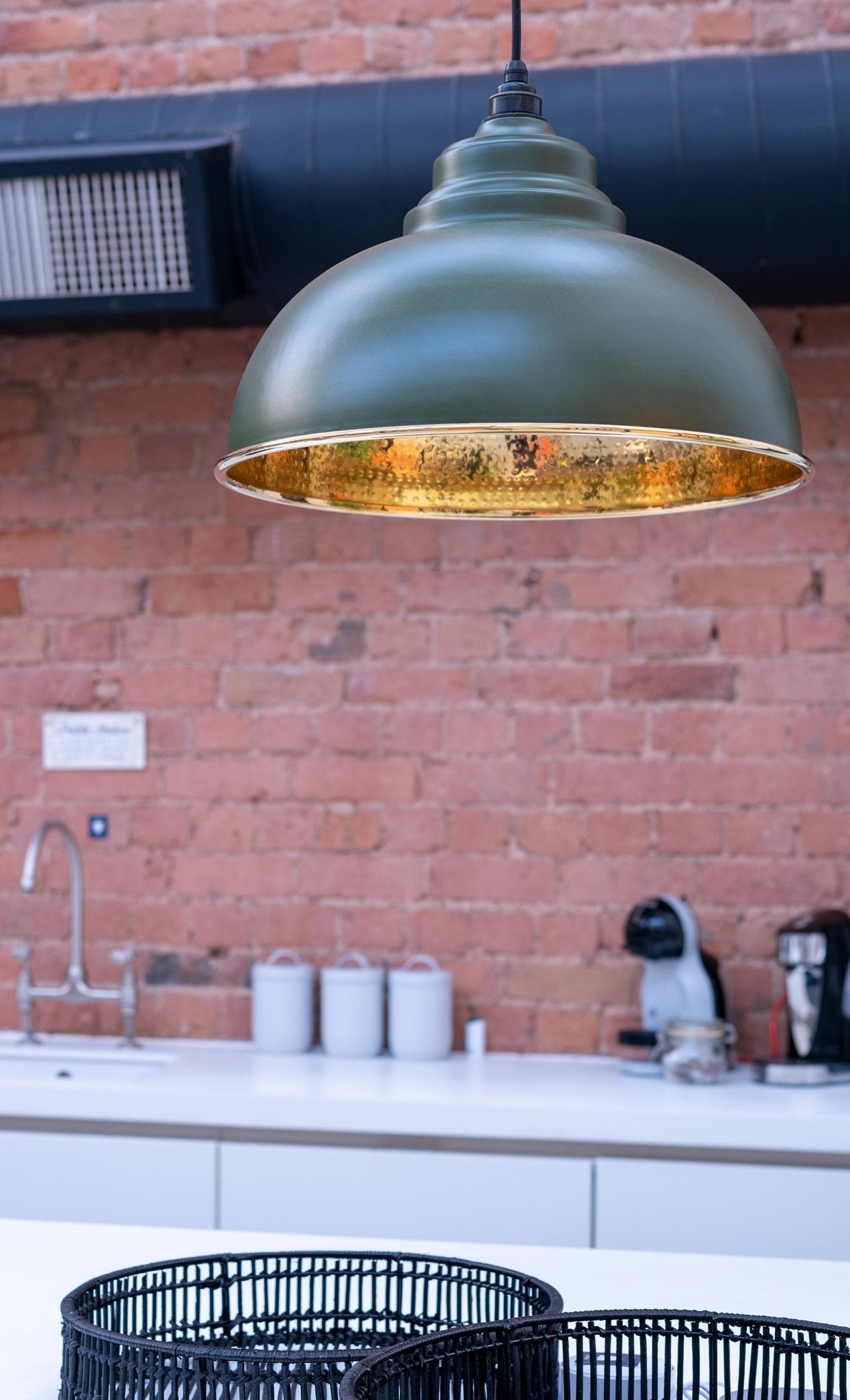 Hammered Brass Harborne Pendant | Heath - From The Anvil - EB London