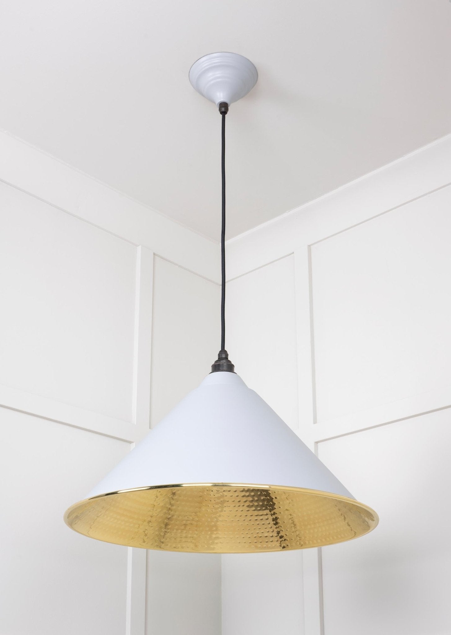 Hammered Brass Hockley Pendant | Birch - From The Anvil - EB London