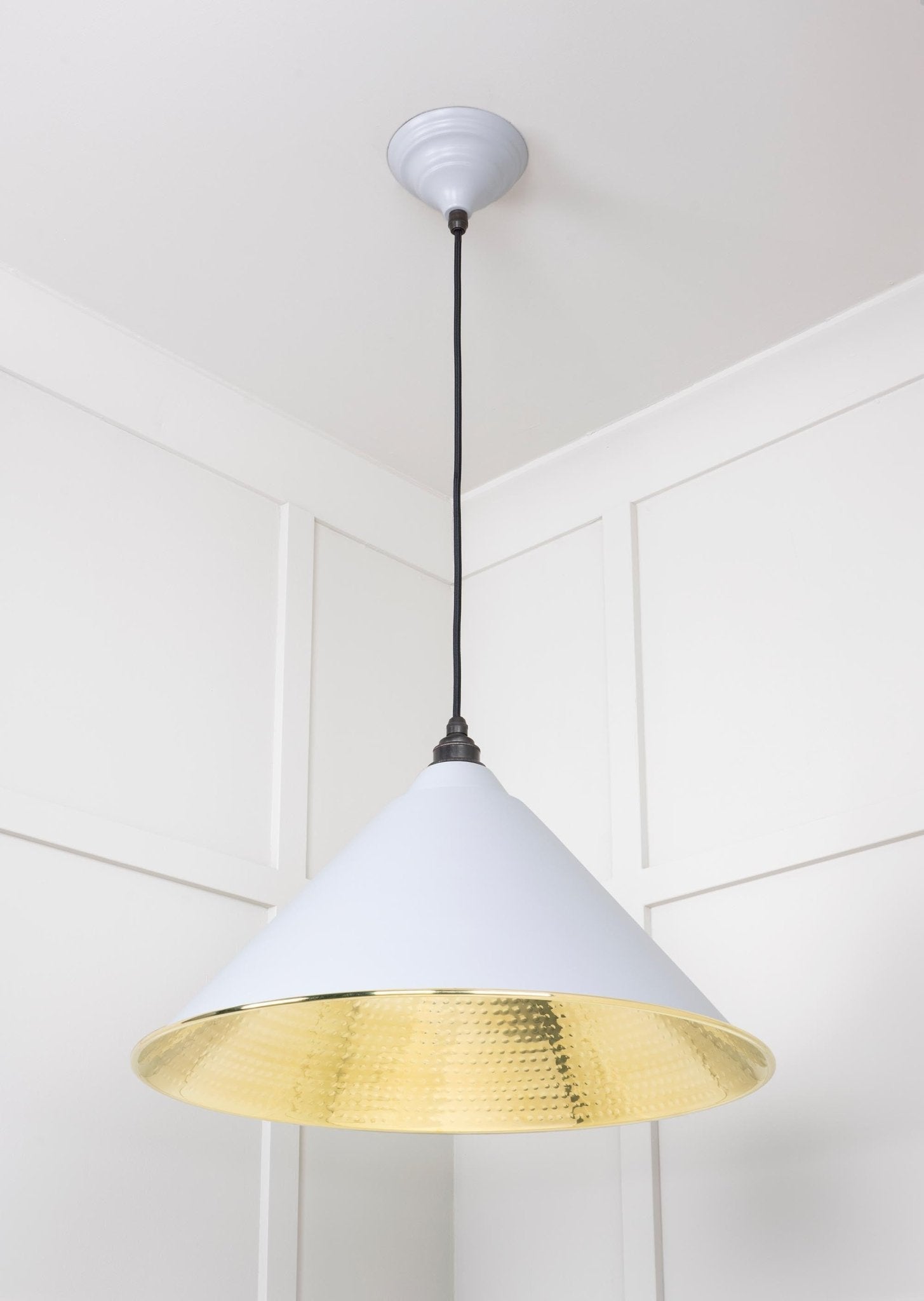 Hammered Brass Hockley Pendant | Birch - From The Anvil - EB London