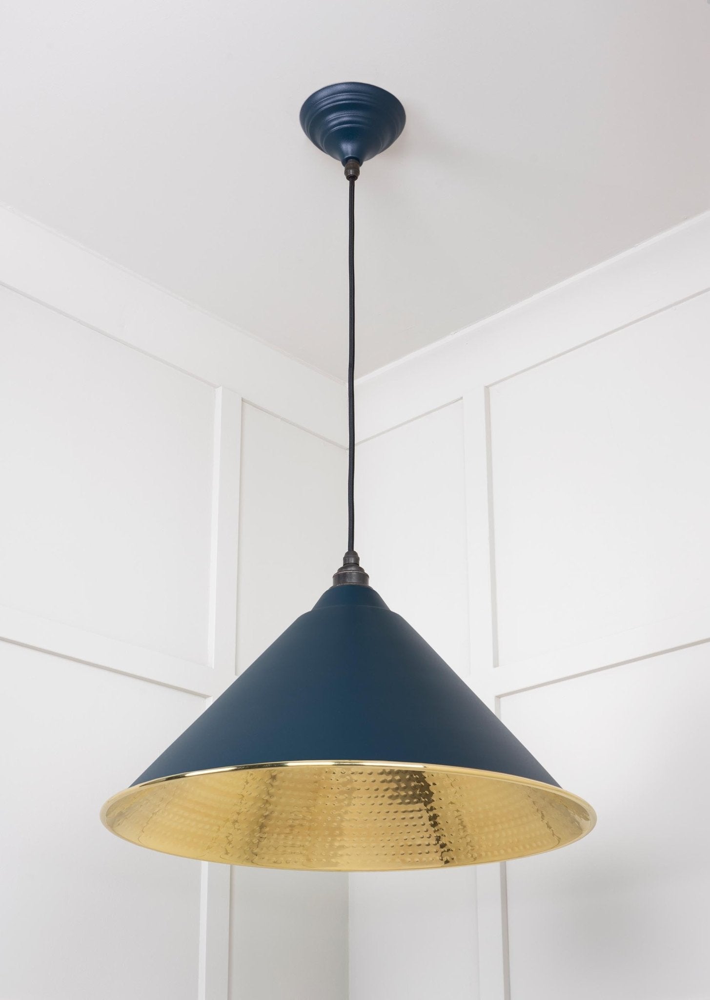 Hammered Brass Hockley Pendant | Dusk - From The Anvil - EB London