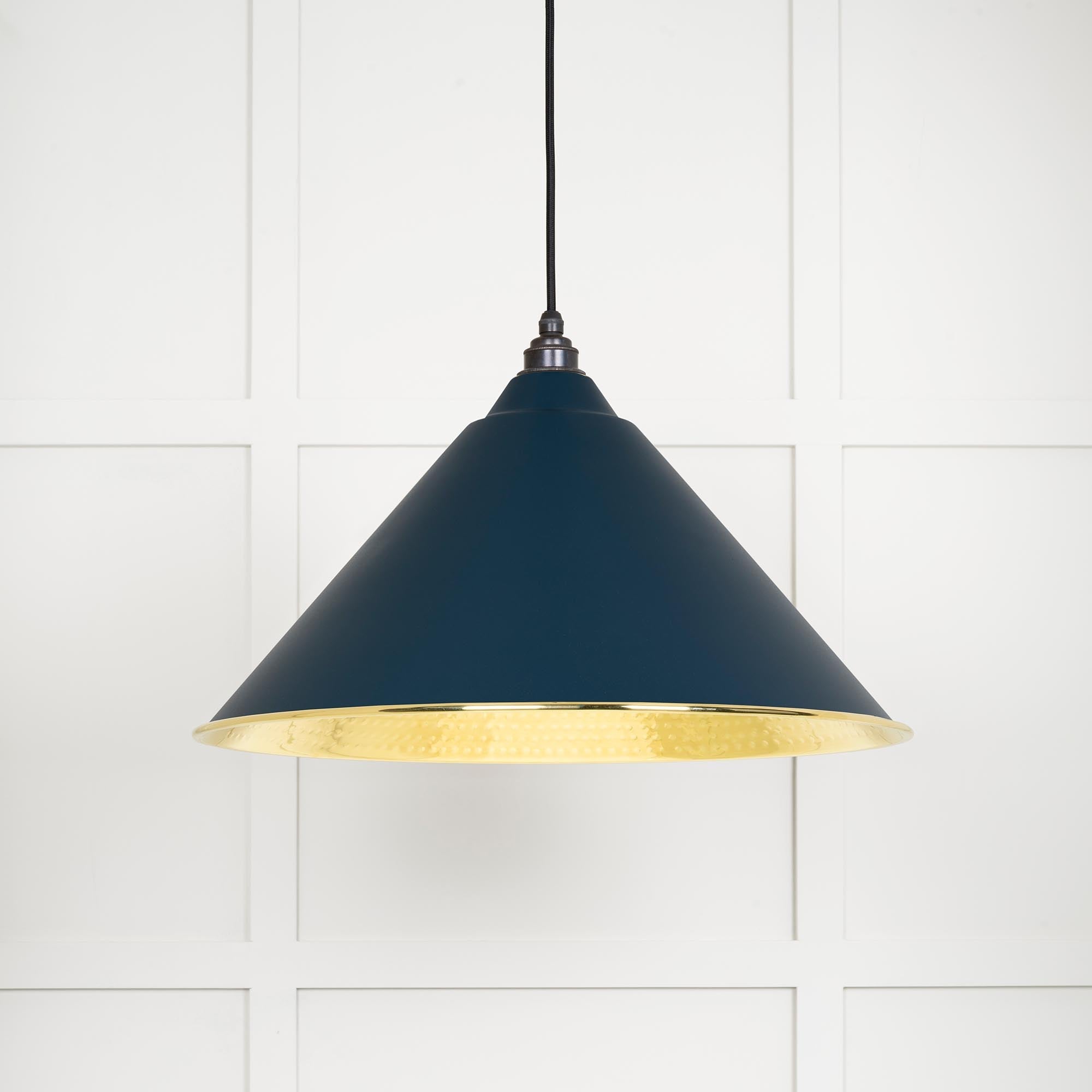 Hammered Brass Hockley Pendant | Dusk - From The Anvil - EB London