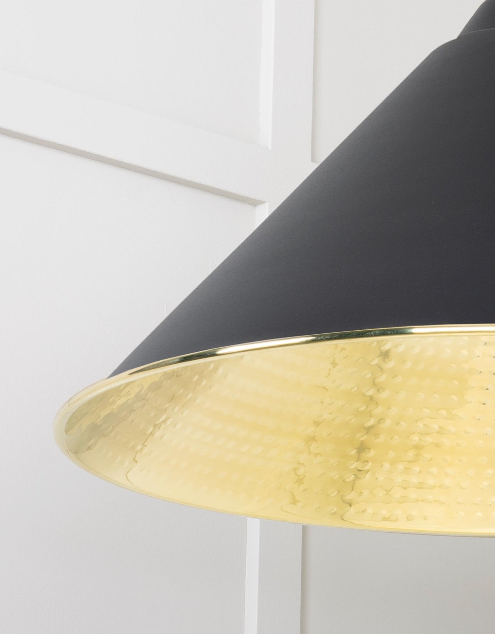Hammered Brass Hockley Pendant | Elan Black - From The Anvil - EB London