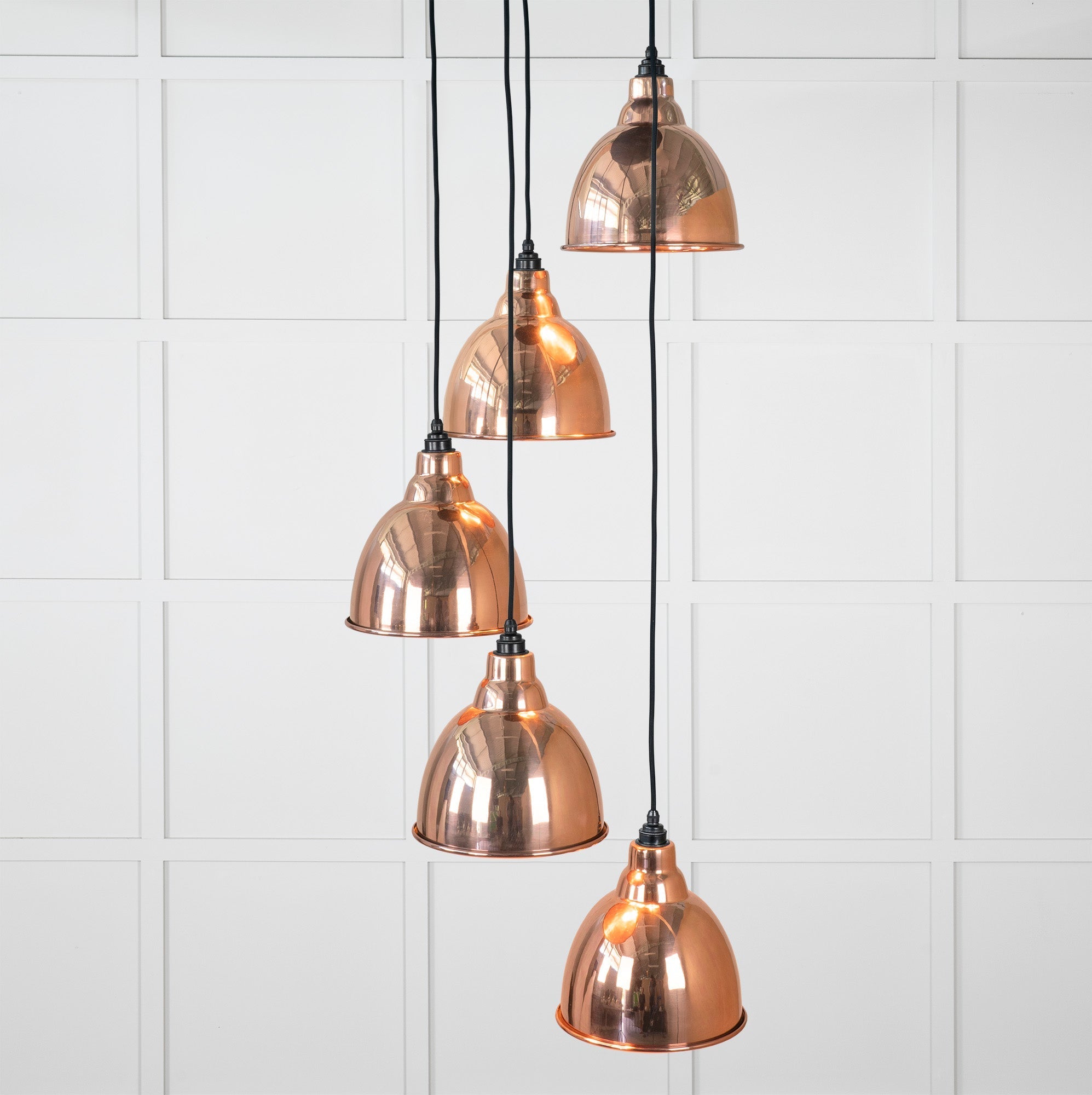 Hammered Copper Brindley Cluster Pendant | Bare - From the Anvil - EB London