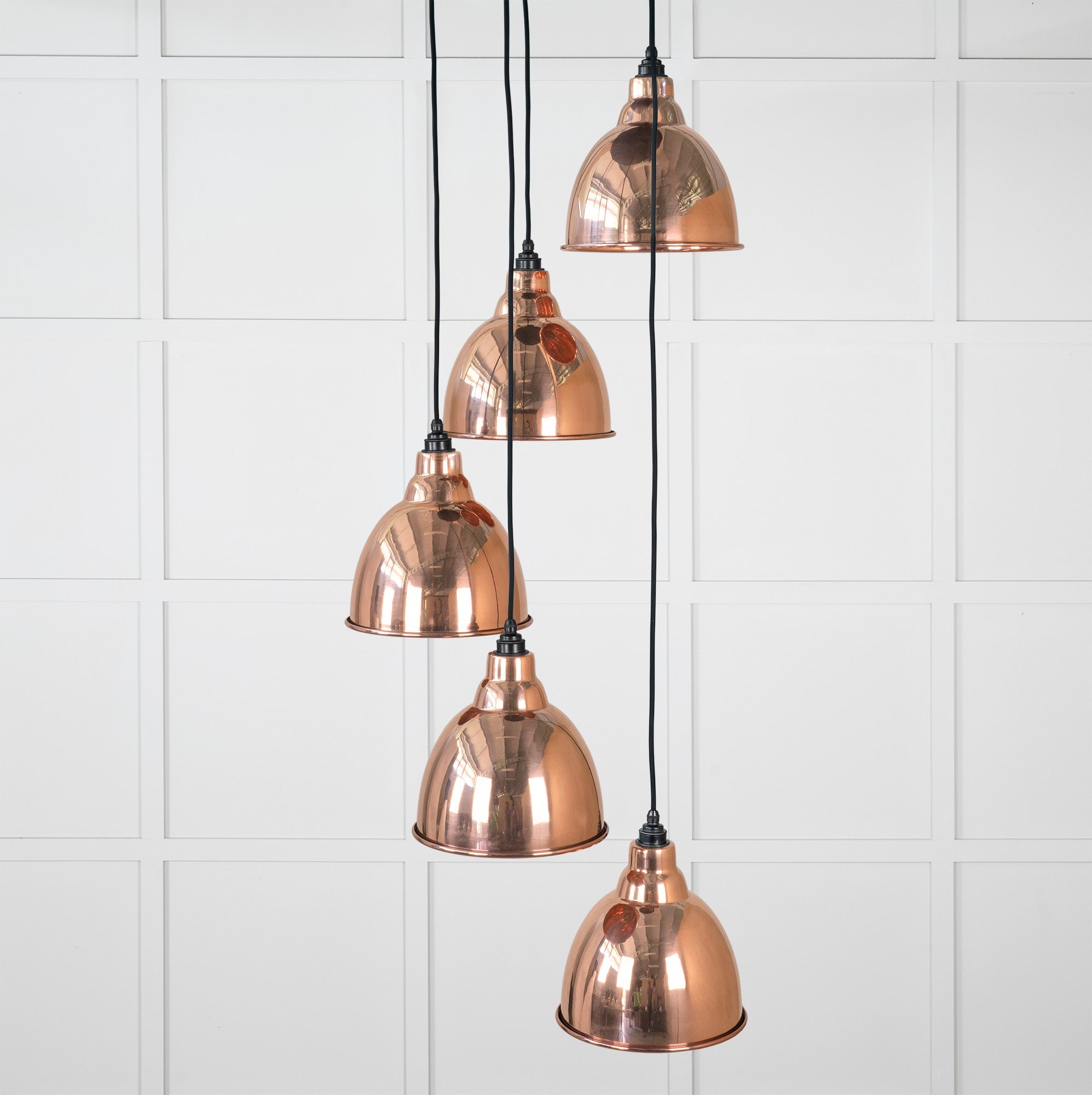Hammered Copper Brindley Cluster Pendant | Bare - From the Anvil - EB London