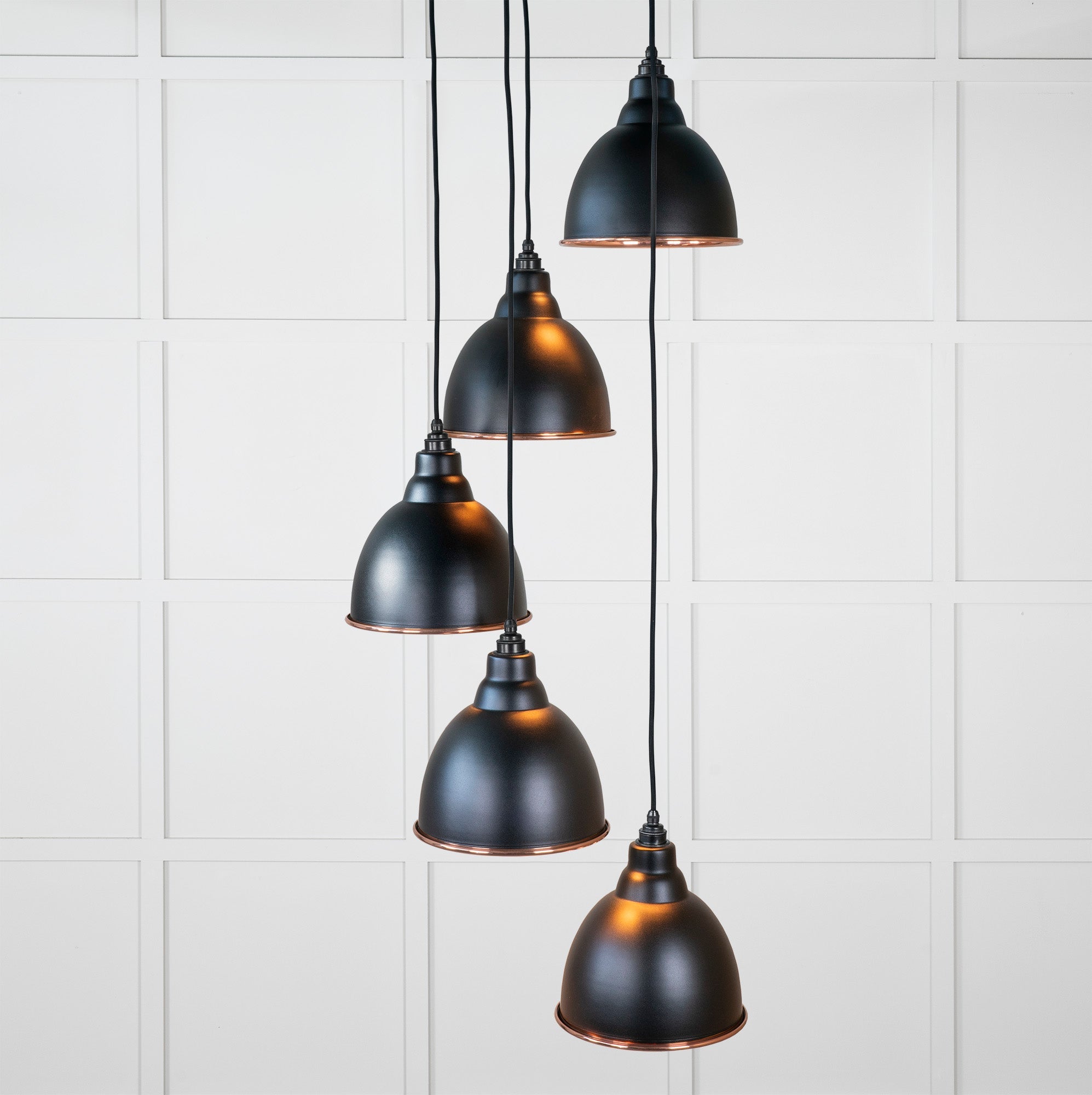 Hammered Copper Brindley Cluster Pendant | Elan Black - From the Anvil - EB London