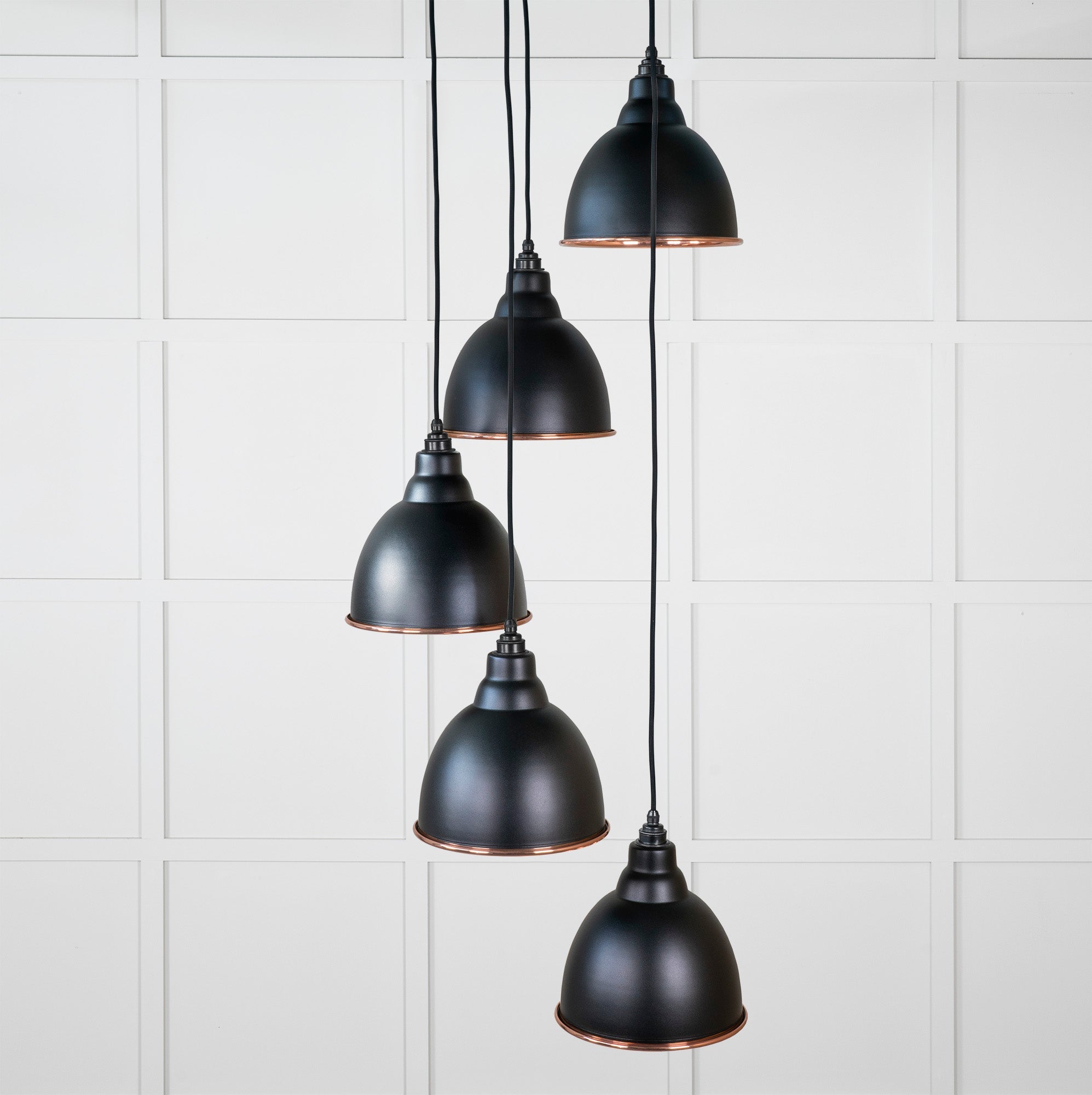 Hammered Copper Brindley Cluster Pendant | Elan Black - From the Anvil - EB London