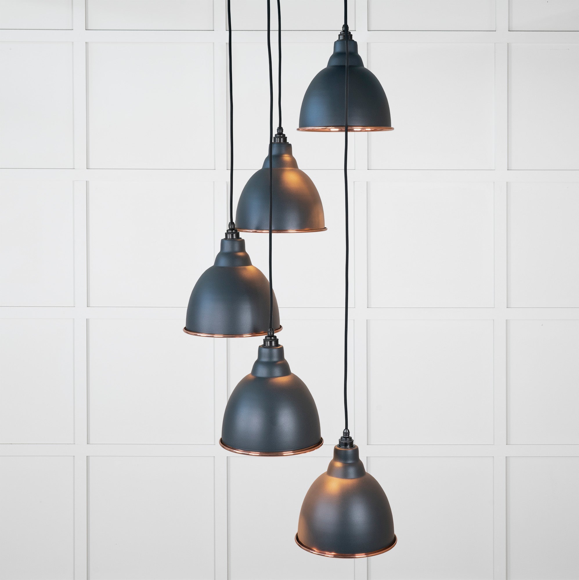 Hammered Copper Brindley Cluster Pendant | Soot - From the Anvil - EB London