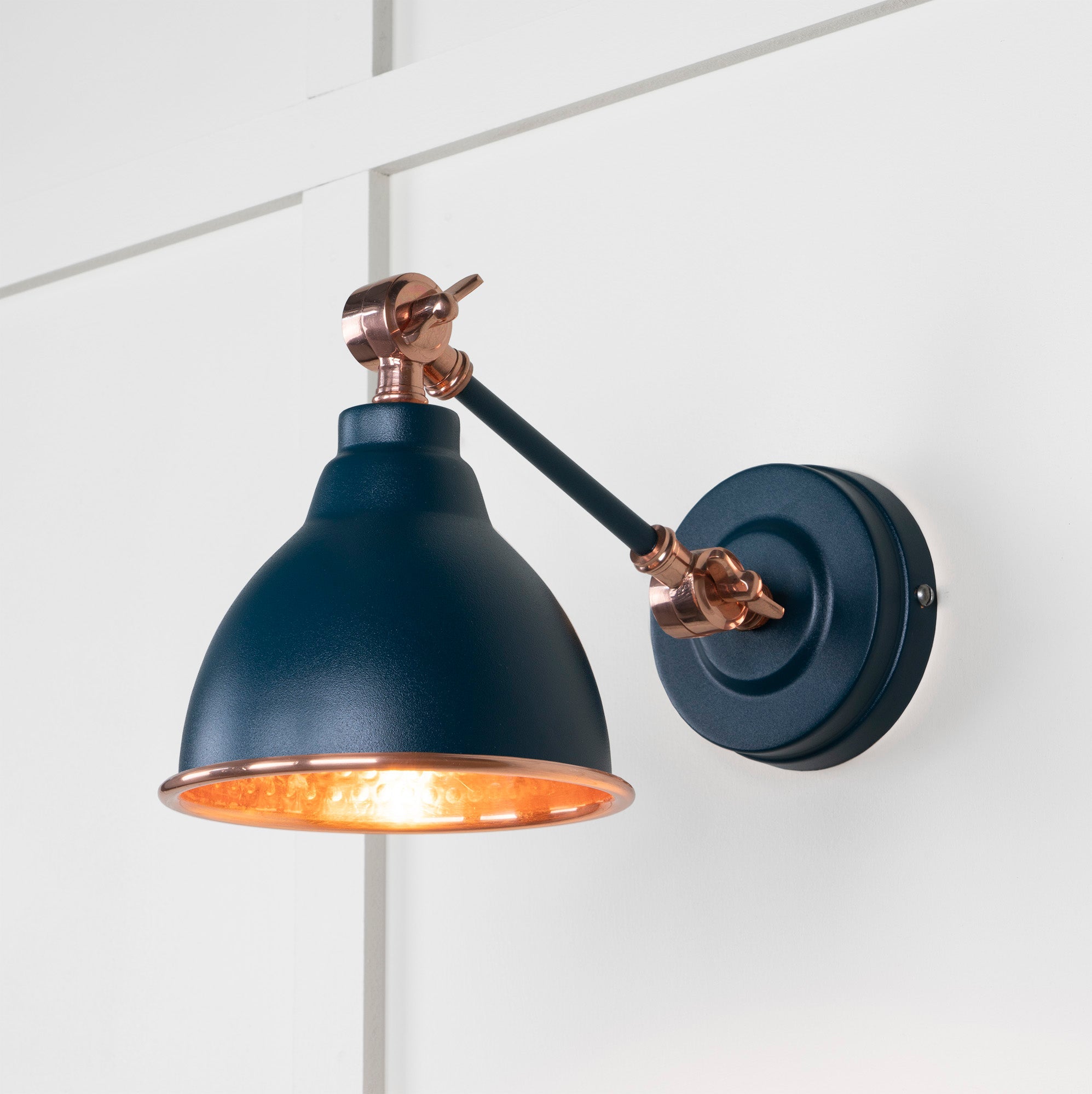 Hammered Copper Brindley Wall Light | Hammered Copper Dusk - From the Anvil - EB London