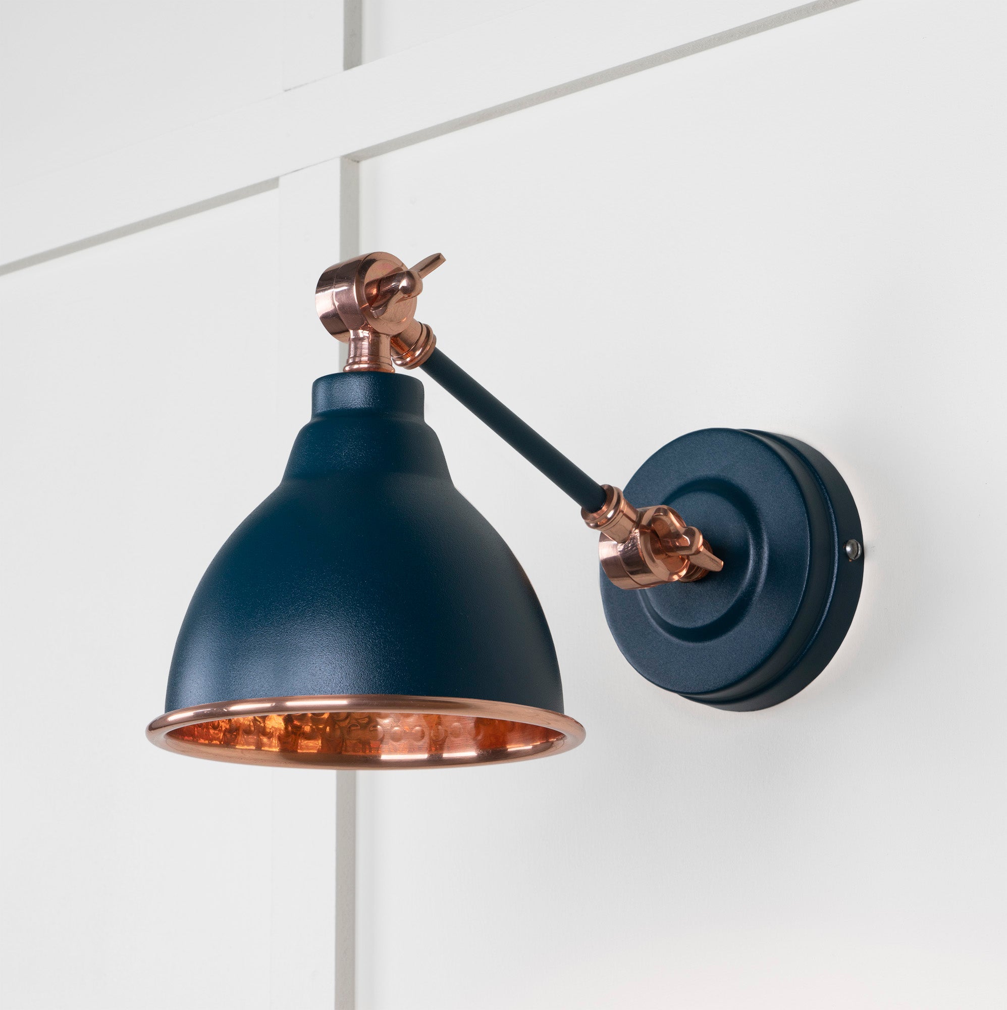 Hammered Copper Brindley Wall Light | Hammered Copper Dusk - From the Anvil - EB London