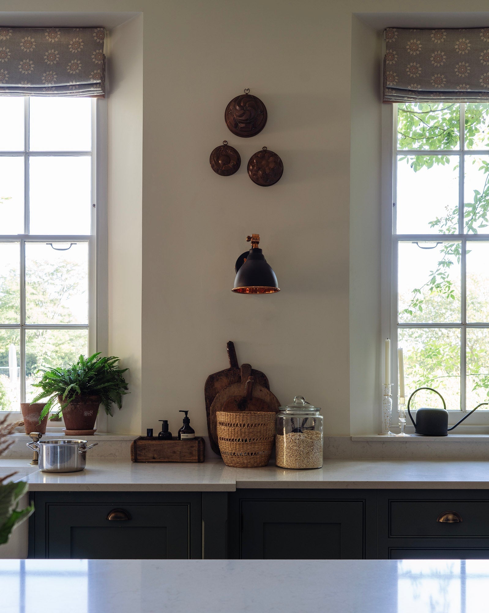 Hammered Copper Brindley Wall Light | Hammered Copper Elan Black - From the Anvil - EB London