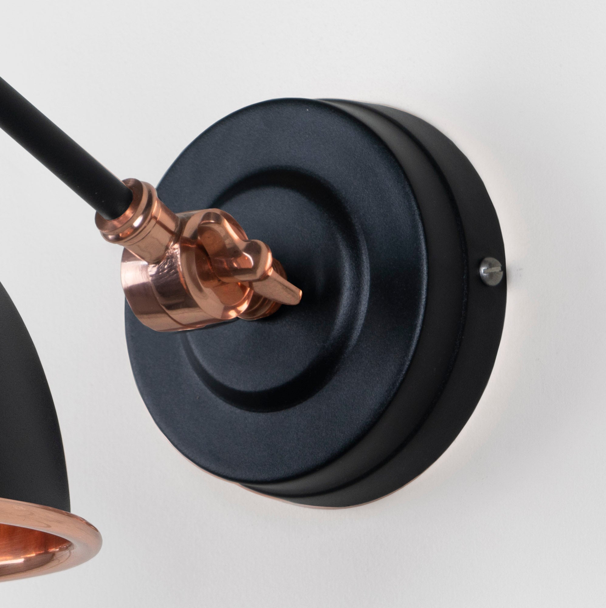 Hammered Copper Brindley Wall Light | Hammered Copper Elan Black - From the Anvil - EB London