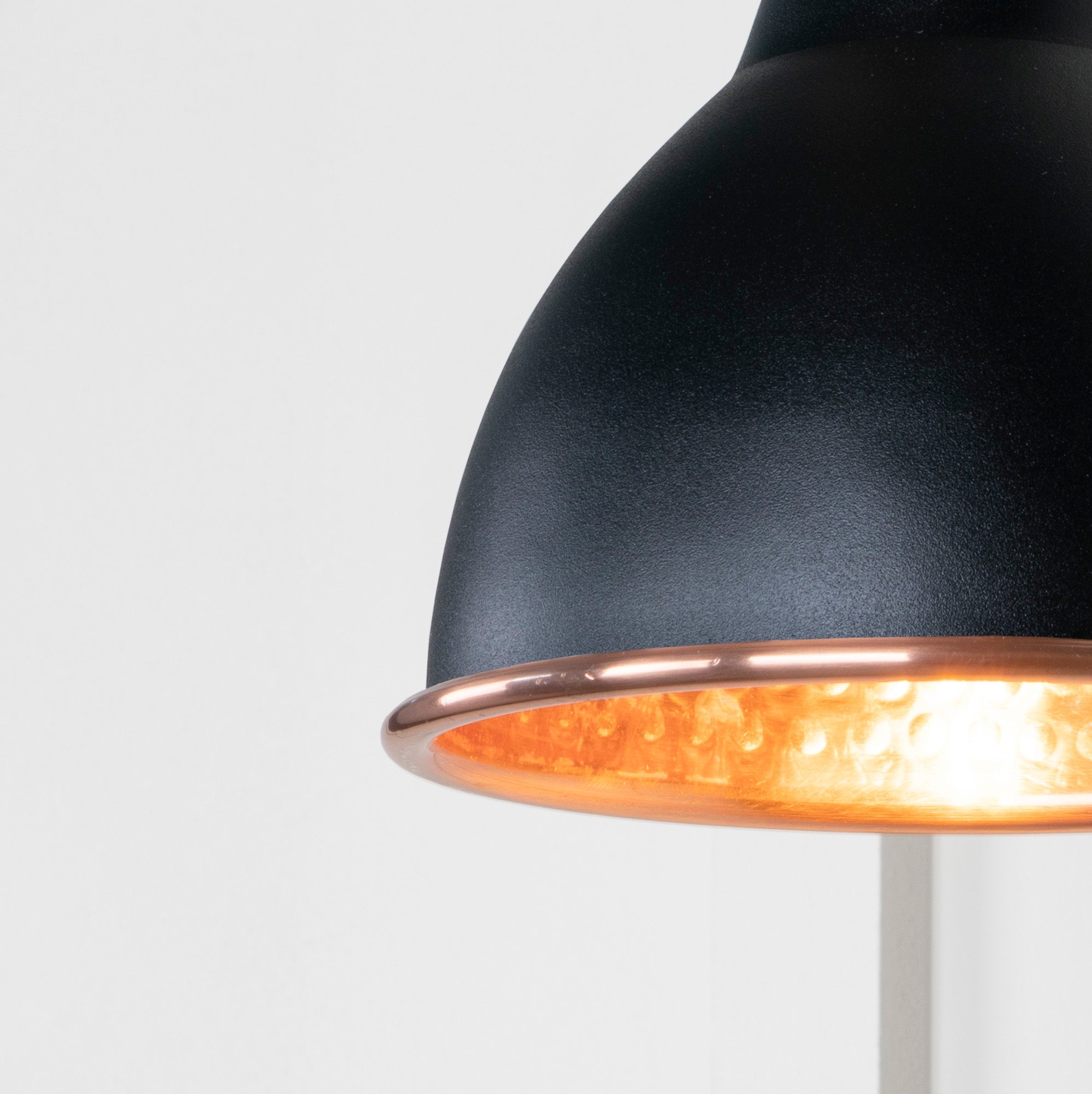 Hammered Copper Brindley Wall Light | Hammered Copper Elan Black - From the Anvil - EB London