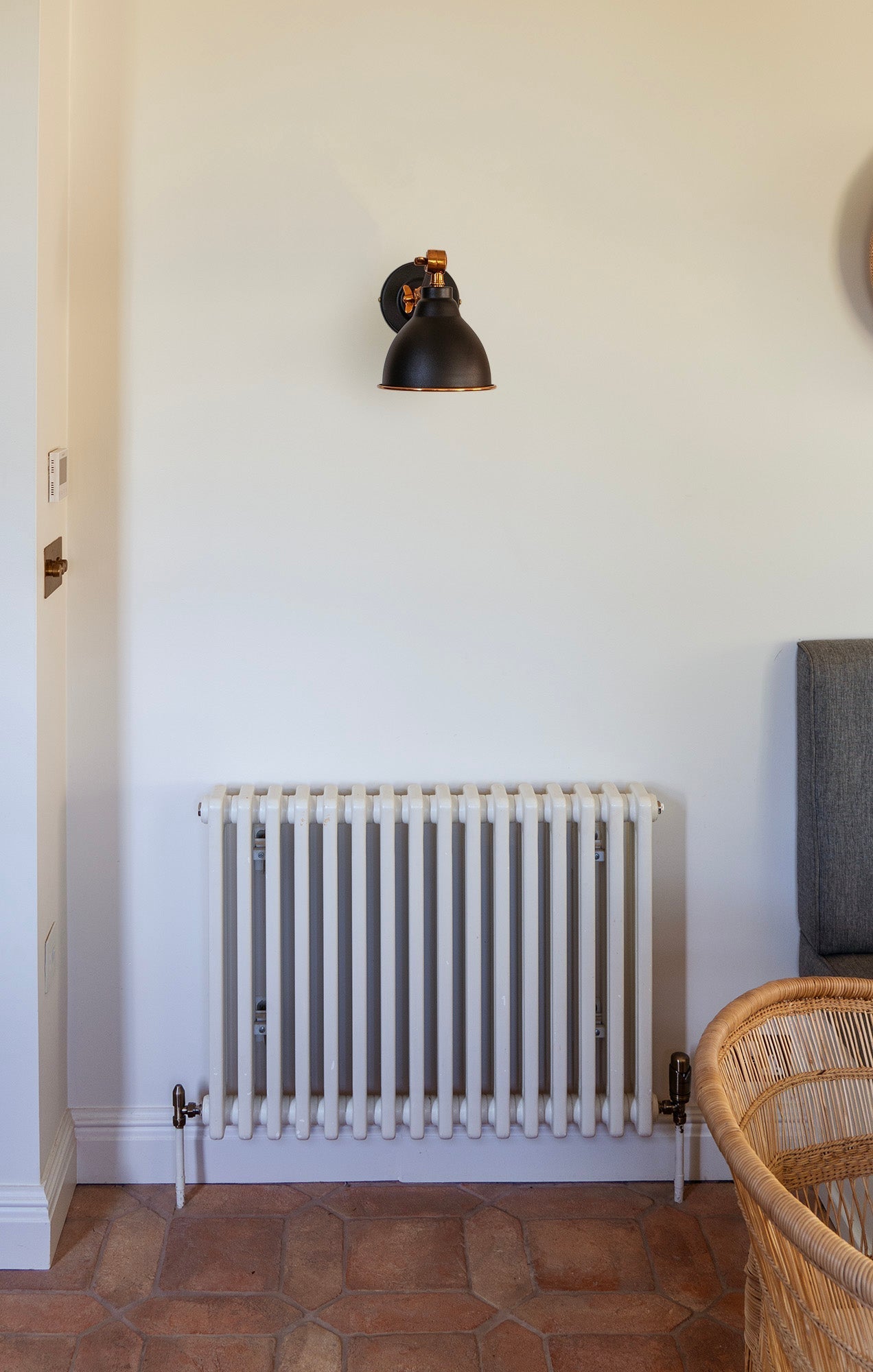 Hammered Copper Brindley Wall Light | Hammered Copper Elan Black - From the Anvil - EB London