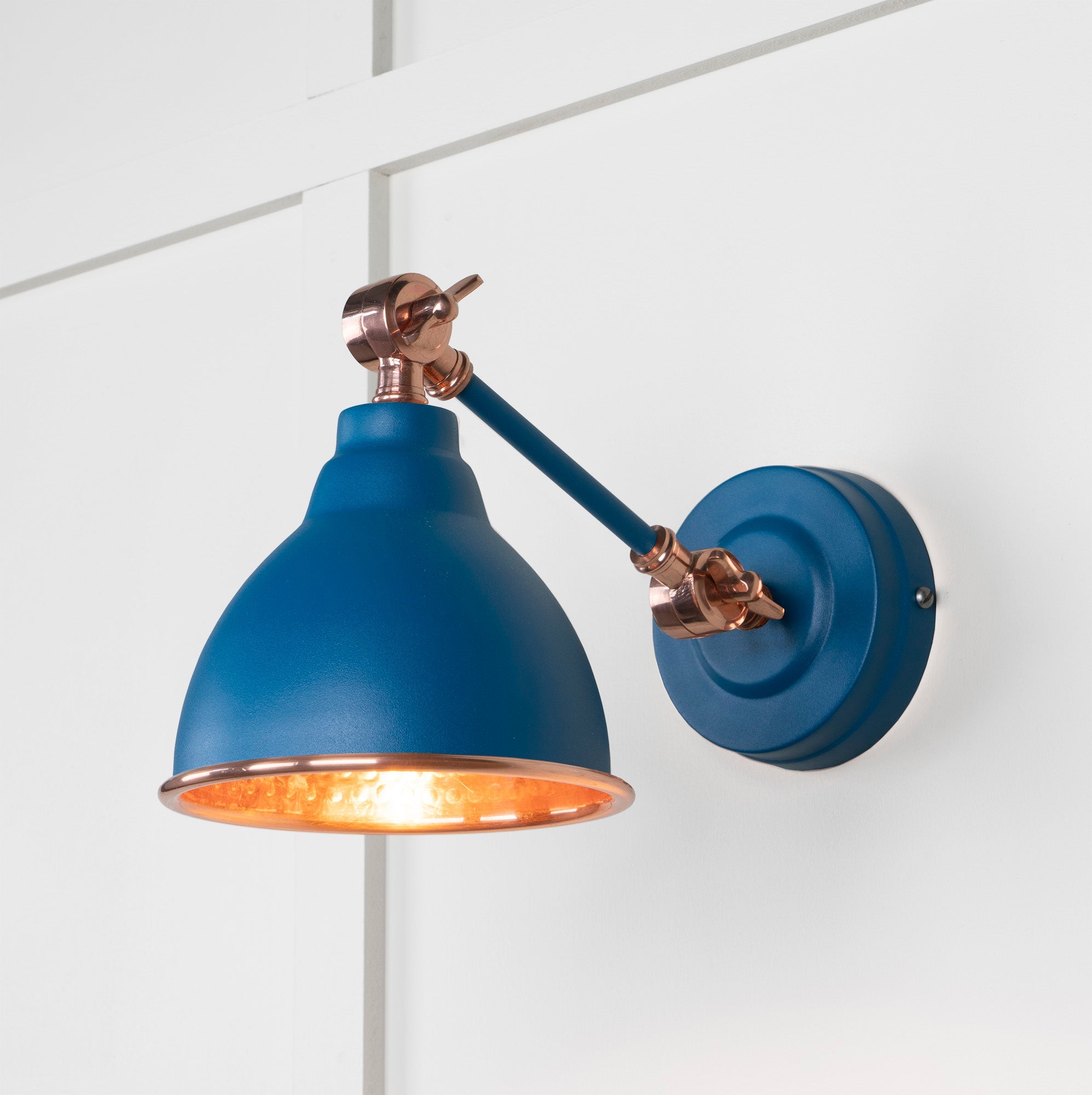 Hammered Copper Brindley Wall Light | Hammered Copper Upstream - From the Anvil - EB London