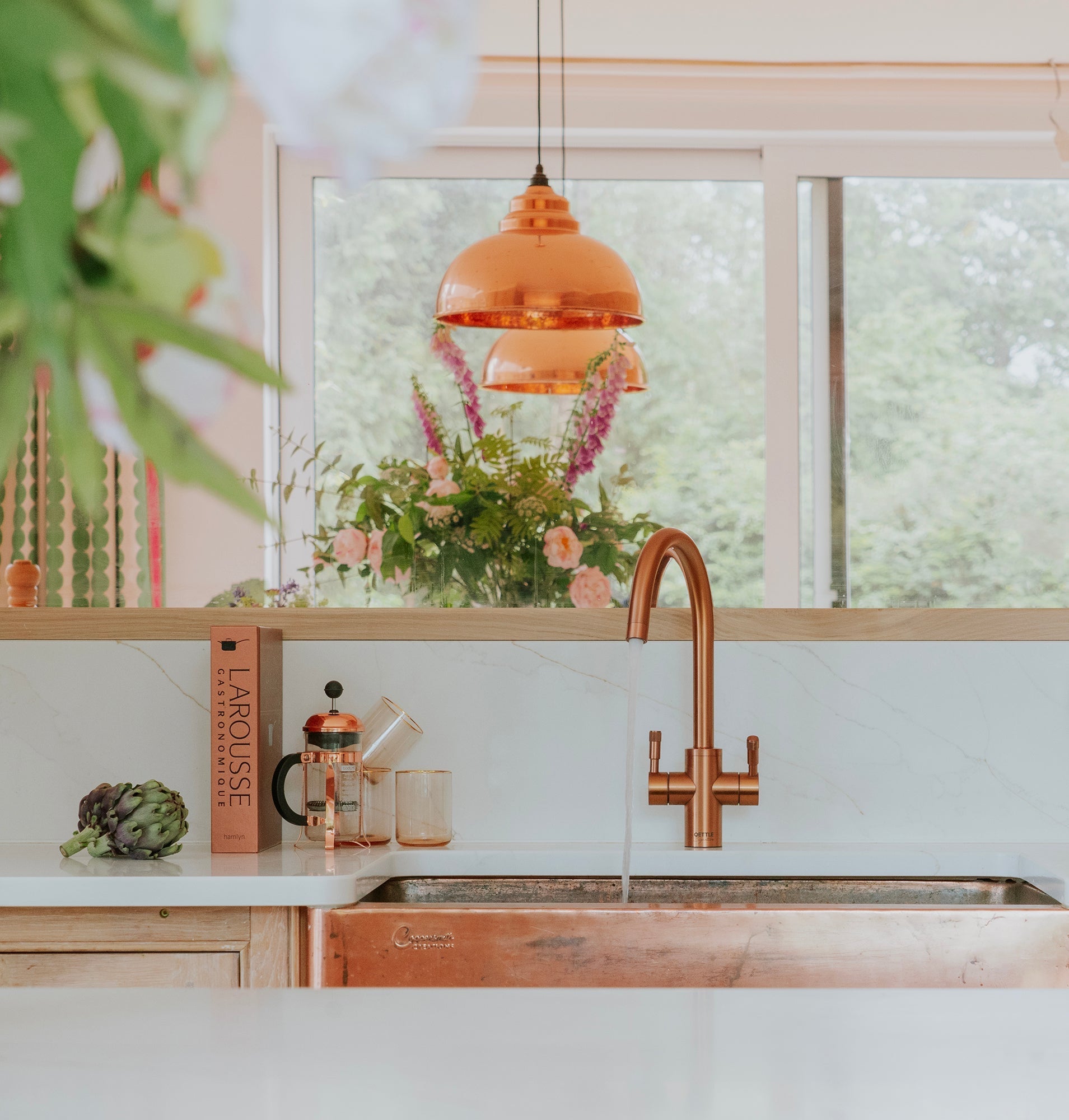 Hammered Copper Harborne Pendant | Bare - From The Anvil - EB London