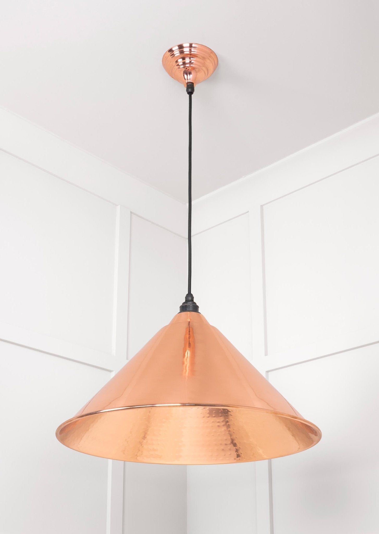 Hammered Copper Hockley Pendant | Bare - From The Anvil - EB London