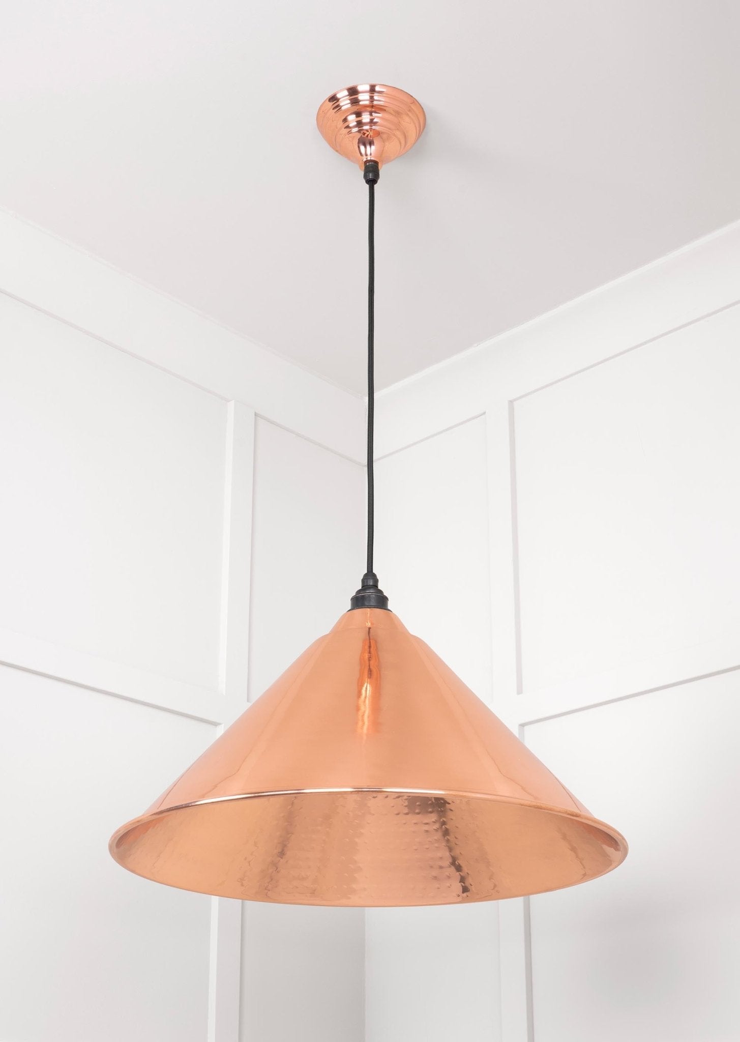 Hammered Copper Hockley Pendant | Bare - From The Anvil - EB London