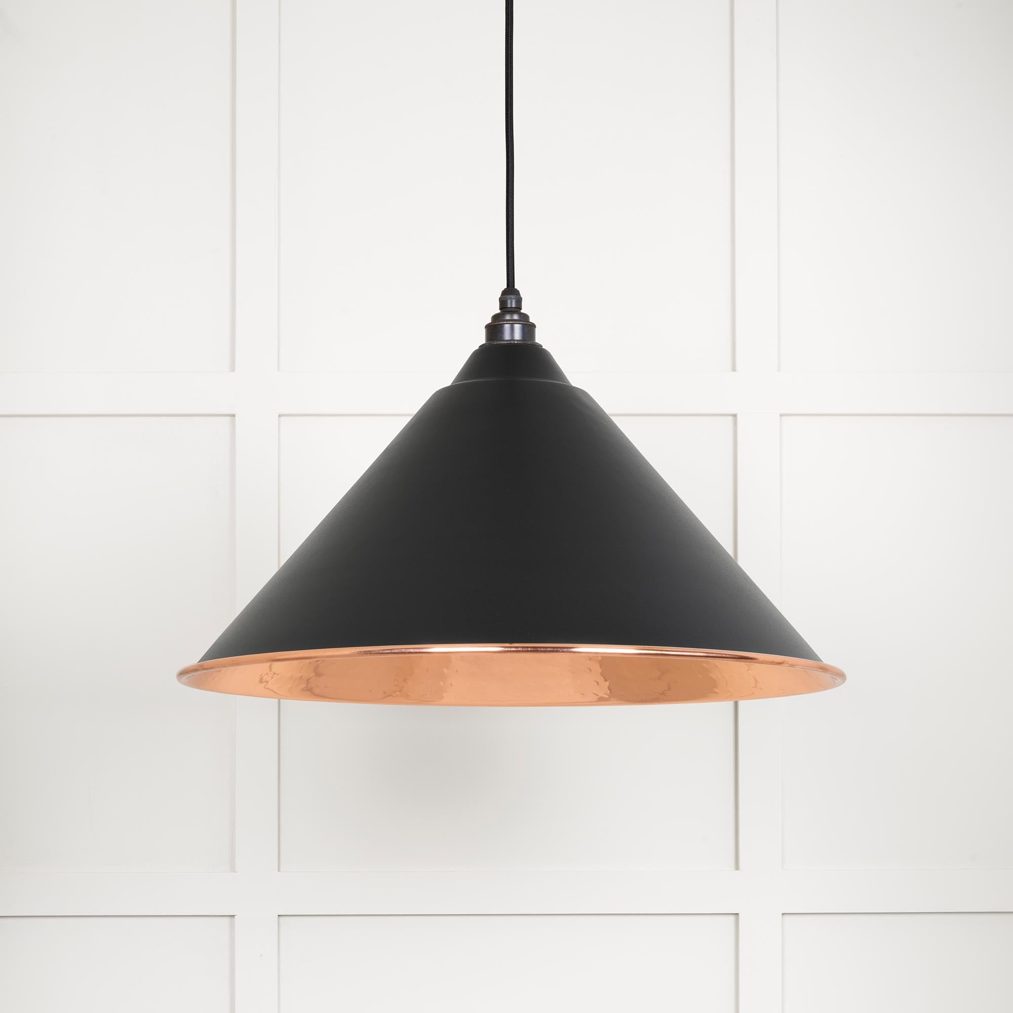 Hammered Copper Hockley Pendant |Elan Black - From The Anvil - EB London