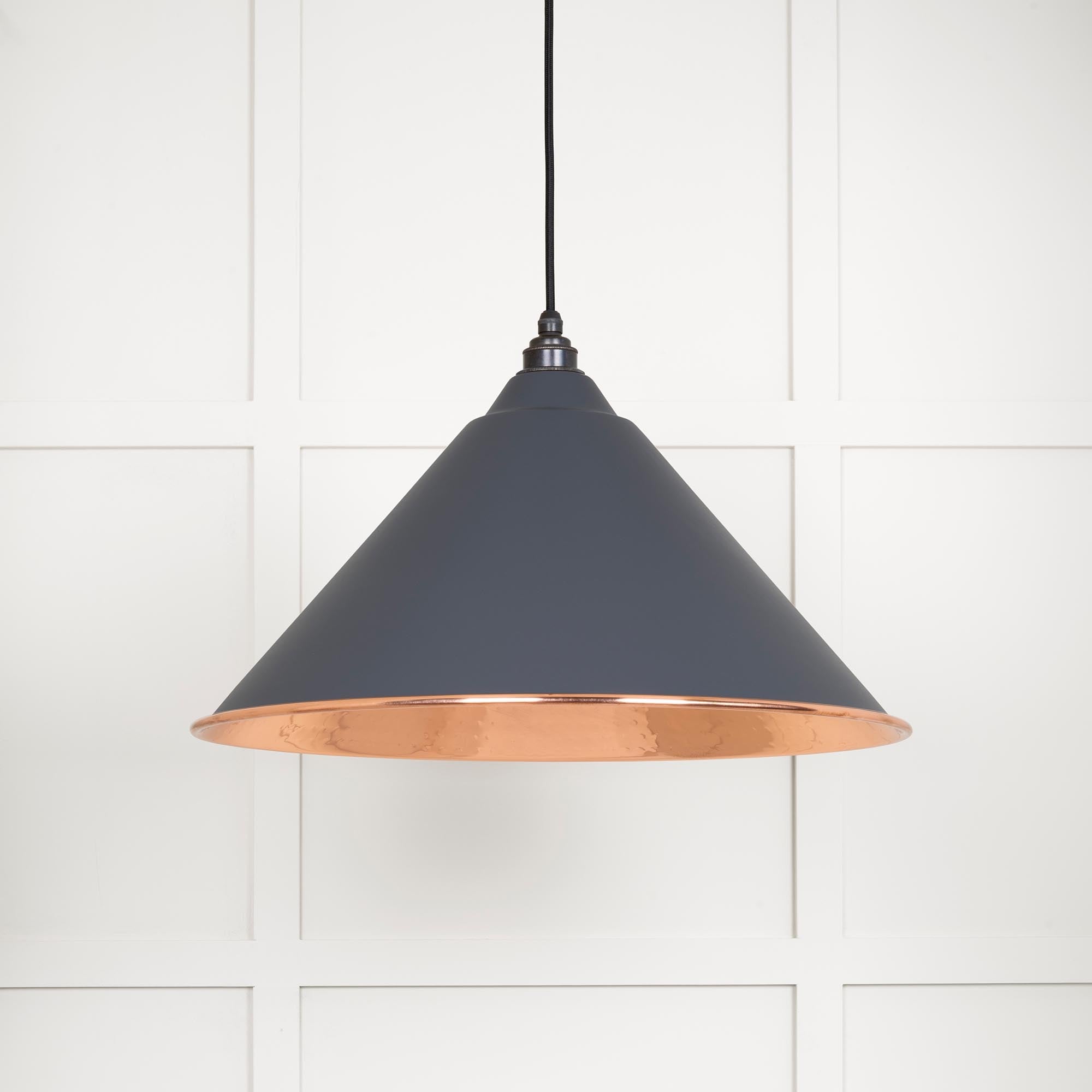 Hammered Copper Hockley Pendant | Slate - From The Anvil - EB London