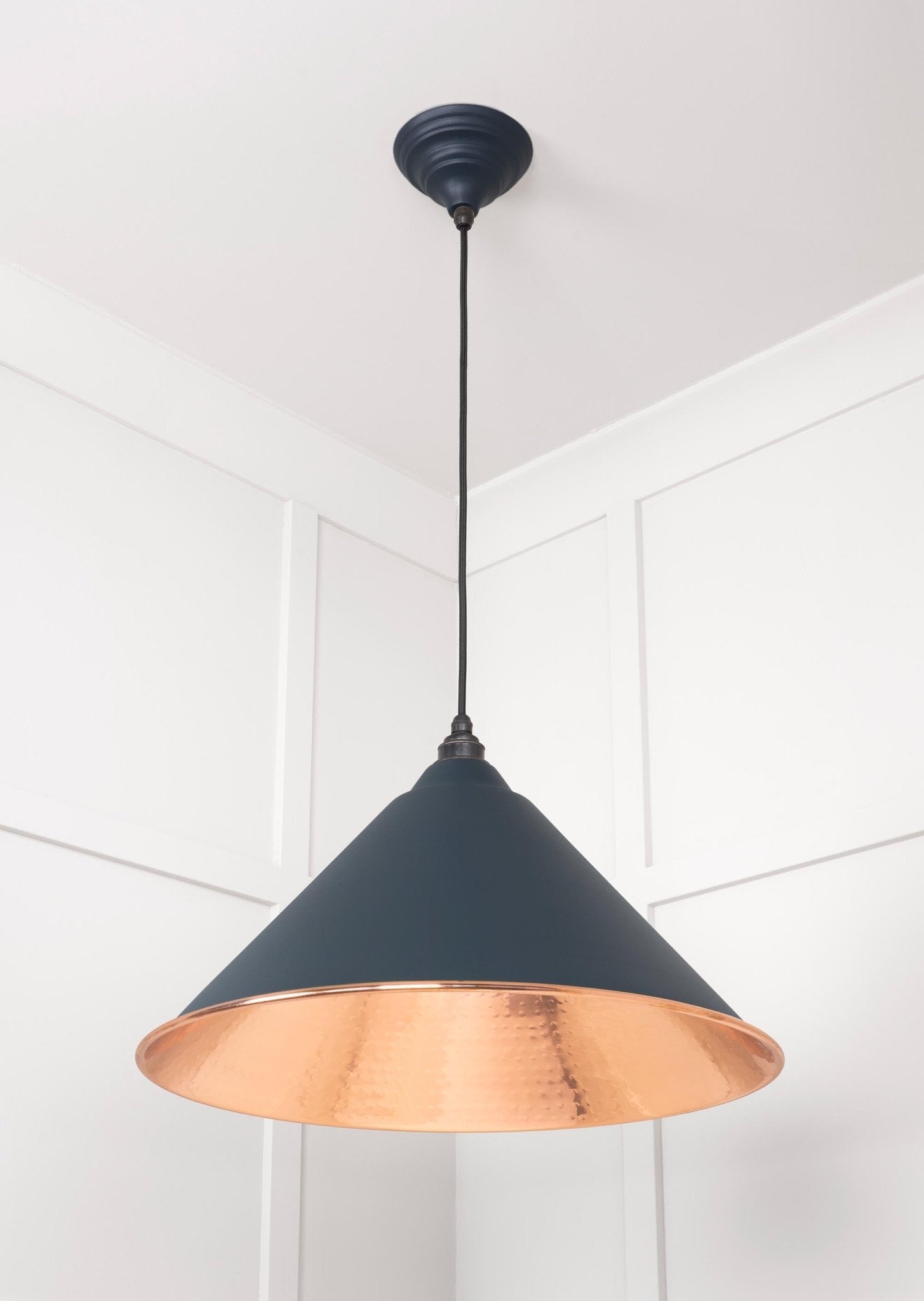 Hammered Copper Hockley Pendant | Soot - From The Anvil - EB London