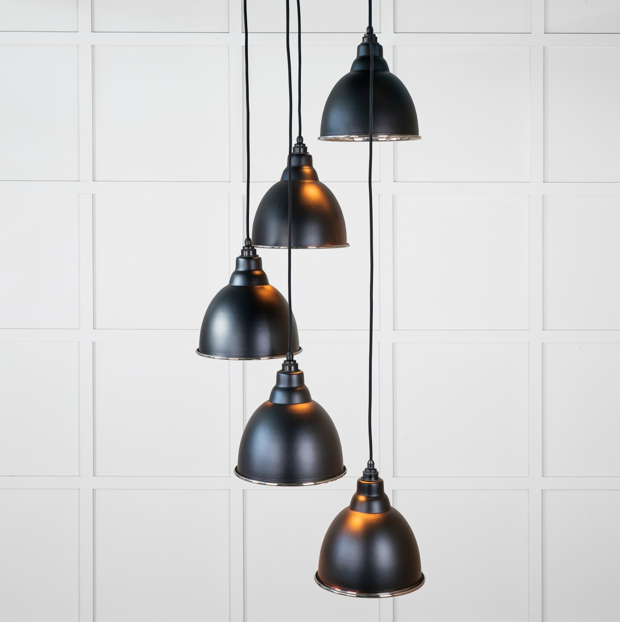 Hammered Nickel Brindley Cluster Pendant | Elan Black - From the Anvil - EB London