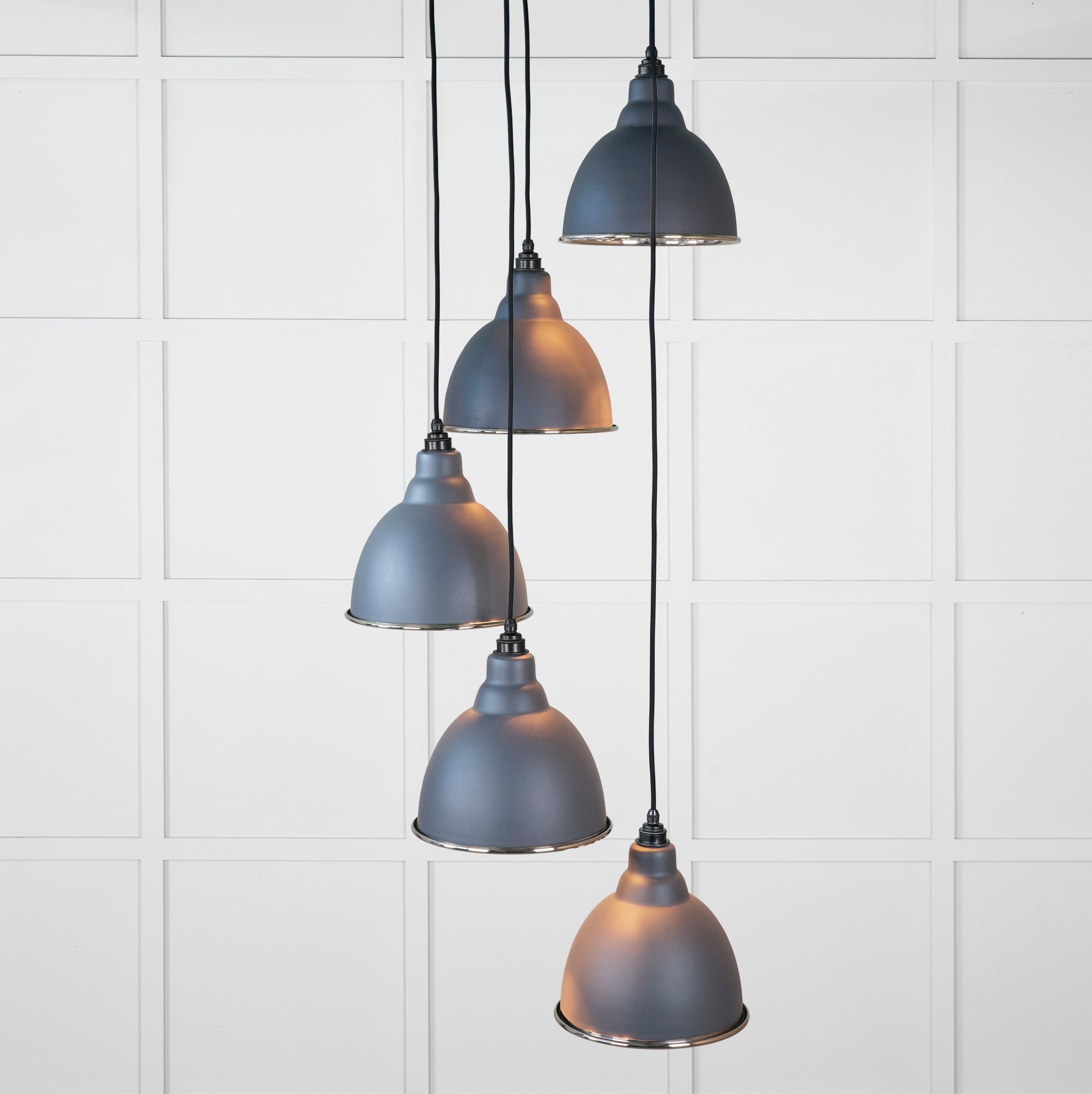 Hammered Nickel Brindley Cluster Pendant | Slate - From the Anvil - EB London