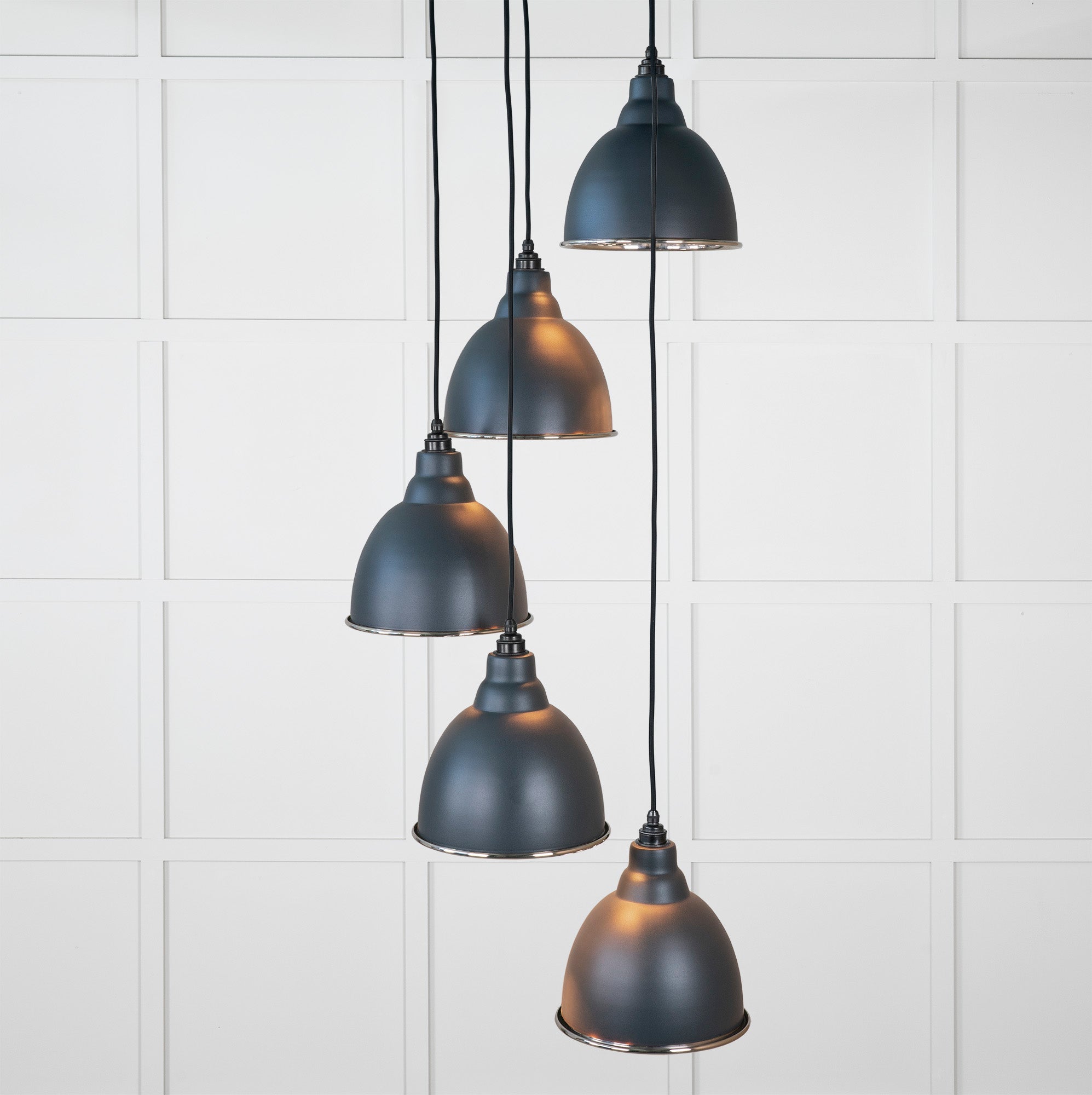 Hammered Nickel Brindley Cluster Pendant | Soot - From the Anvil - EB London