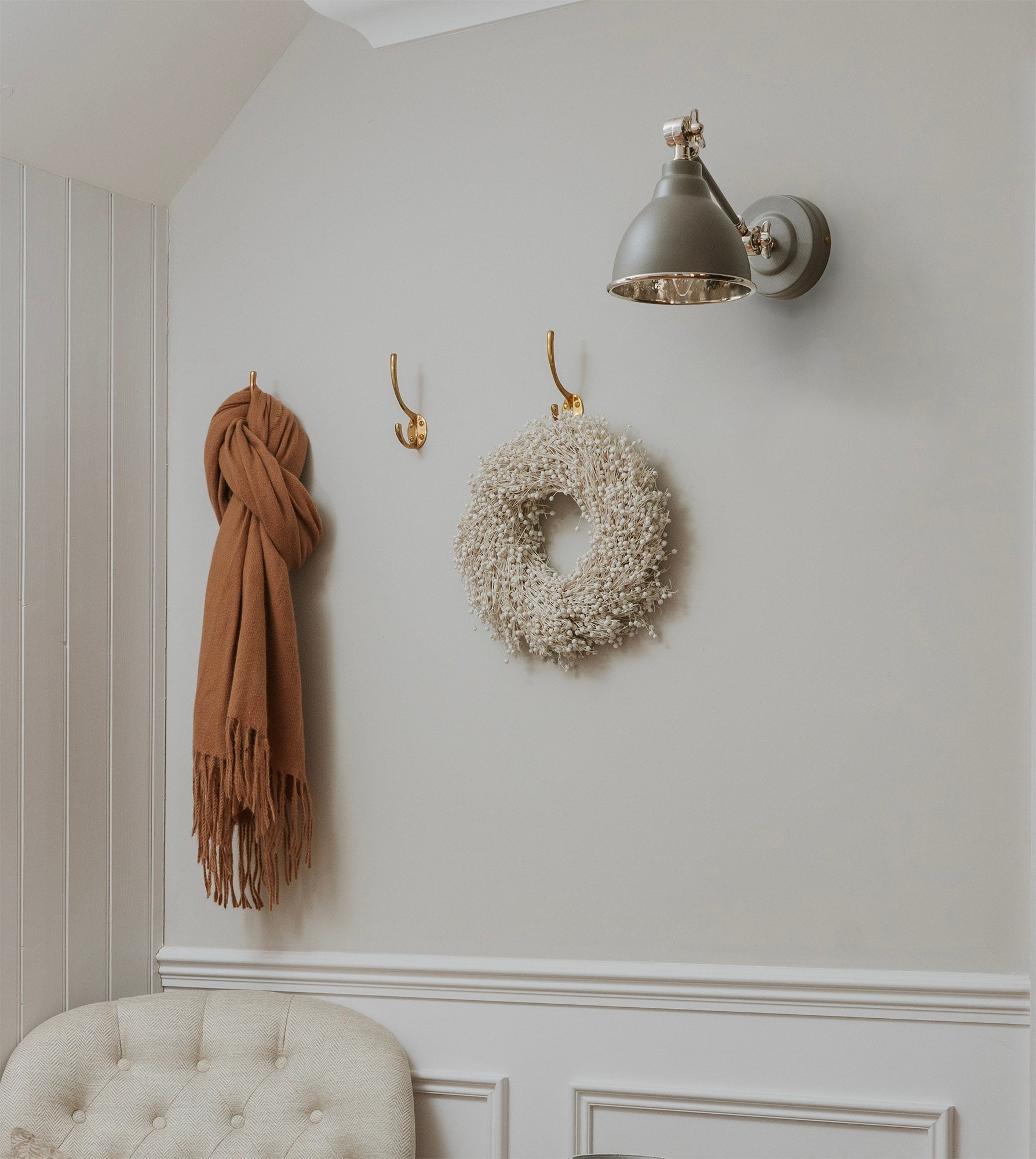 Hammered Nickel Brindley Wall Light | Hammered Nickel Bluff - From the Anvil - EB London