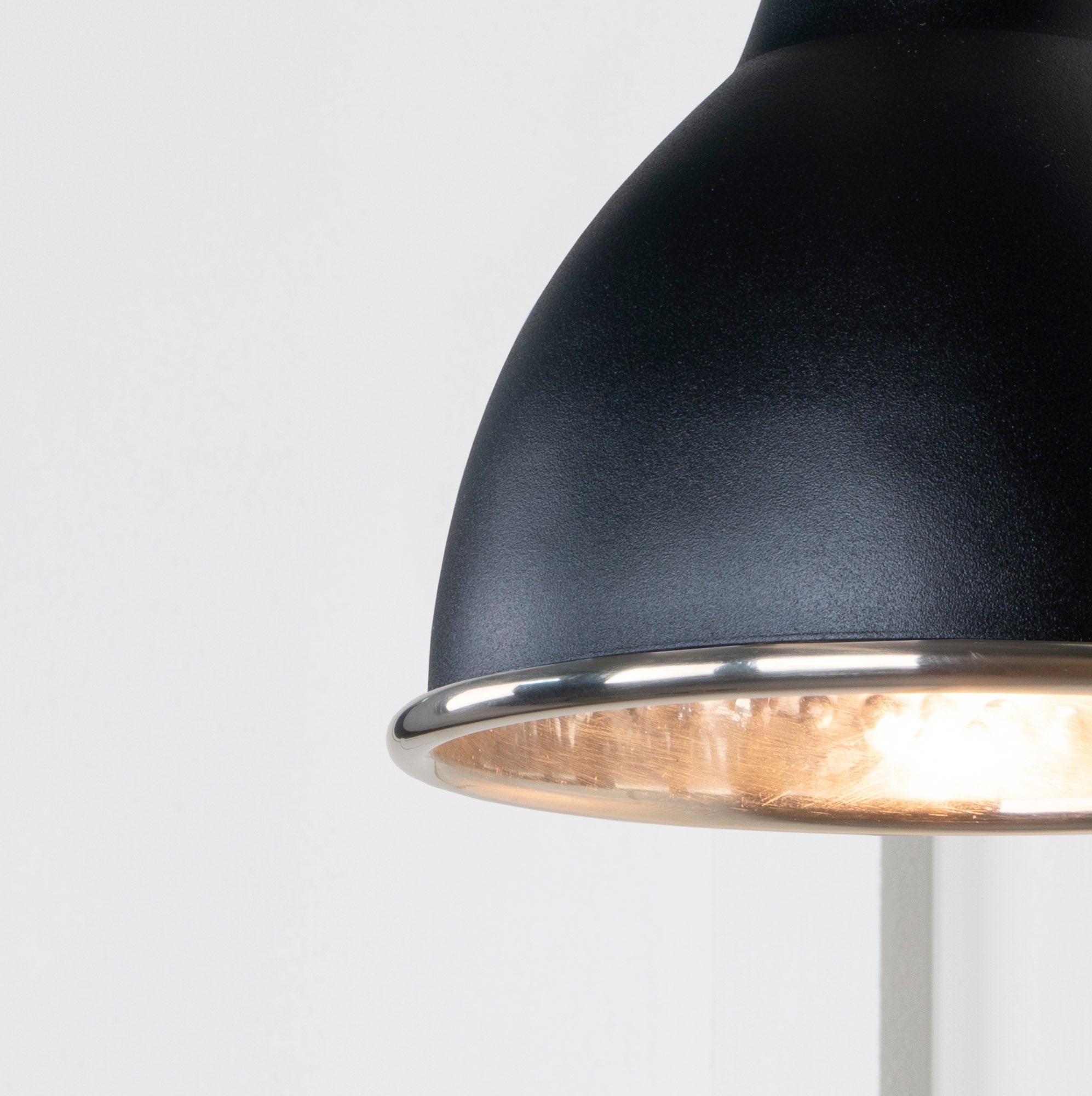 Hammered Nickel Brindley Wall Light | Hammered Nickel Elan Black - From the Anvil - EB London