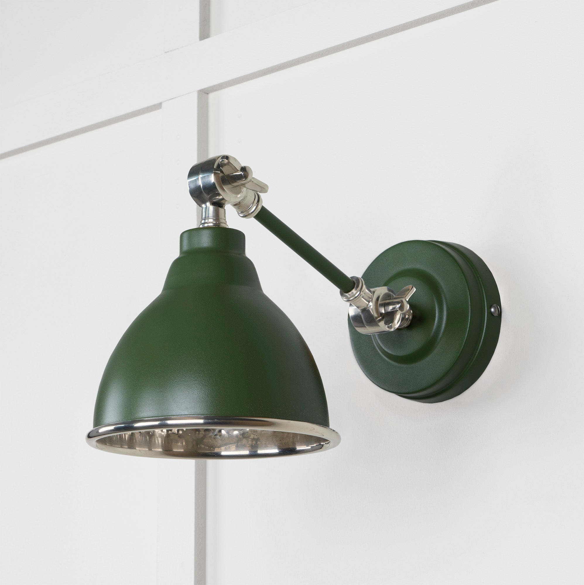 Hammered Nickel Brindley Wall Light | Hammered Nickel Heath - From the Anvil - EB London