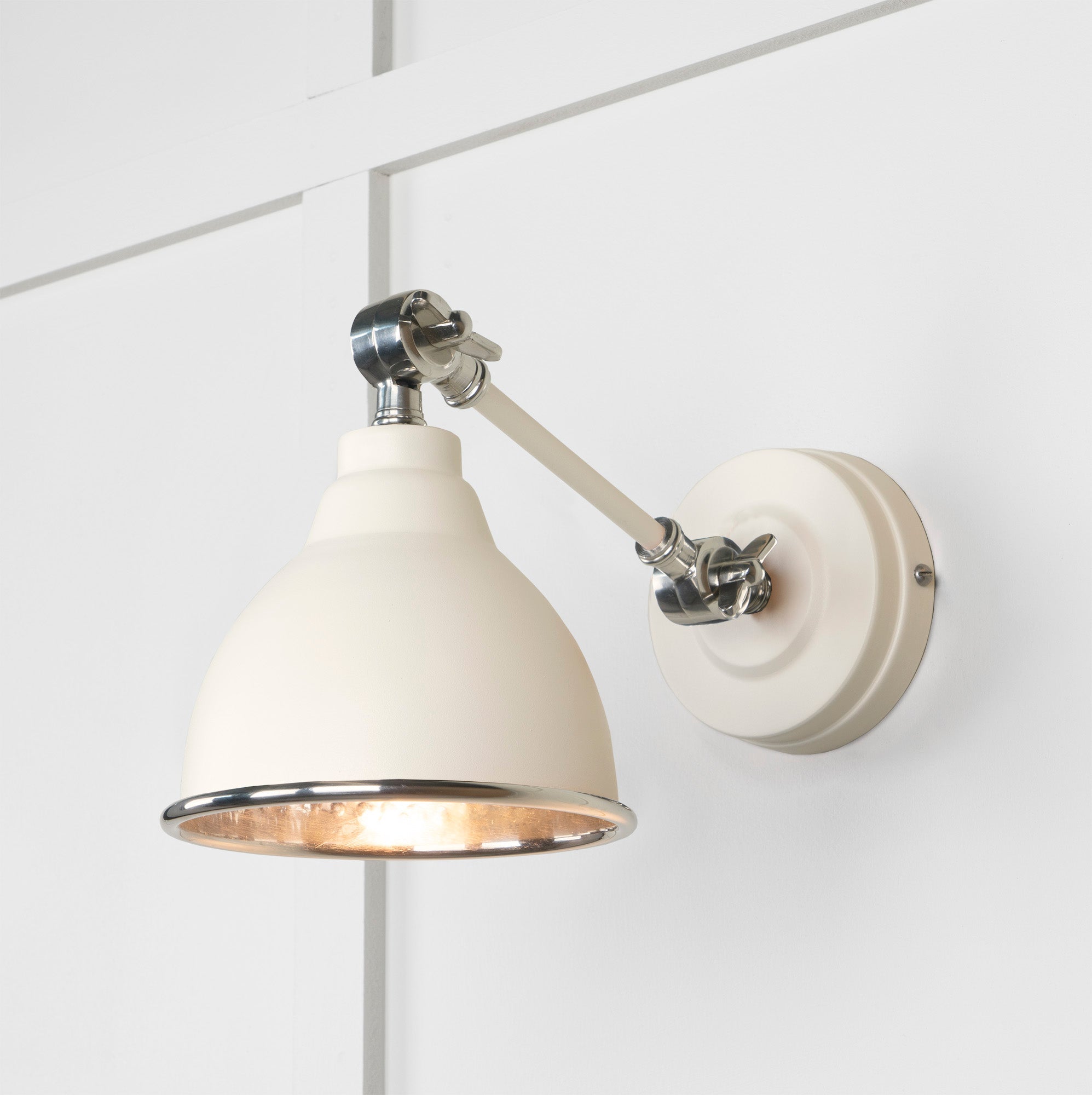 Hammered Nickel Brindley Wall Light | Hammered Nickel Teasel - From the Anvil - EB London