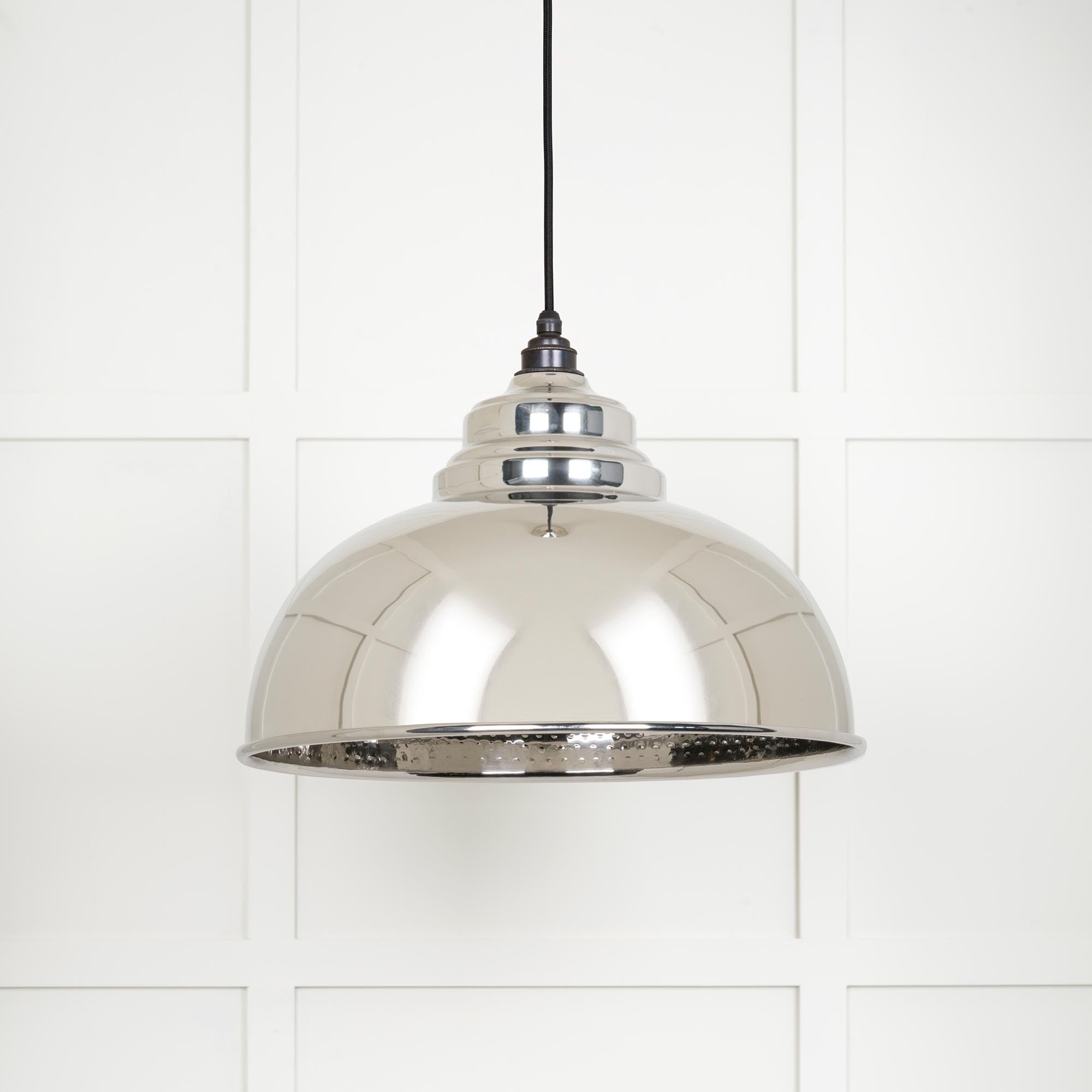 Hammered Nickel Harborne Pendant | Bare - From The Anvil - EB London