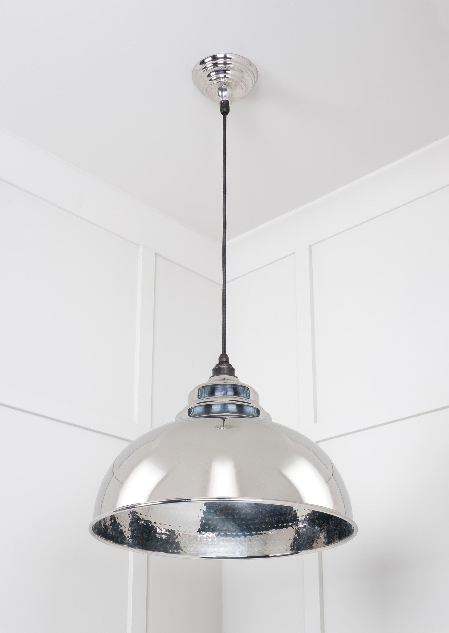 Hammered Nickel Harborne Pendant | Bare - From The Anvil - EB London