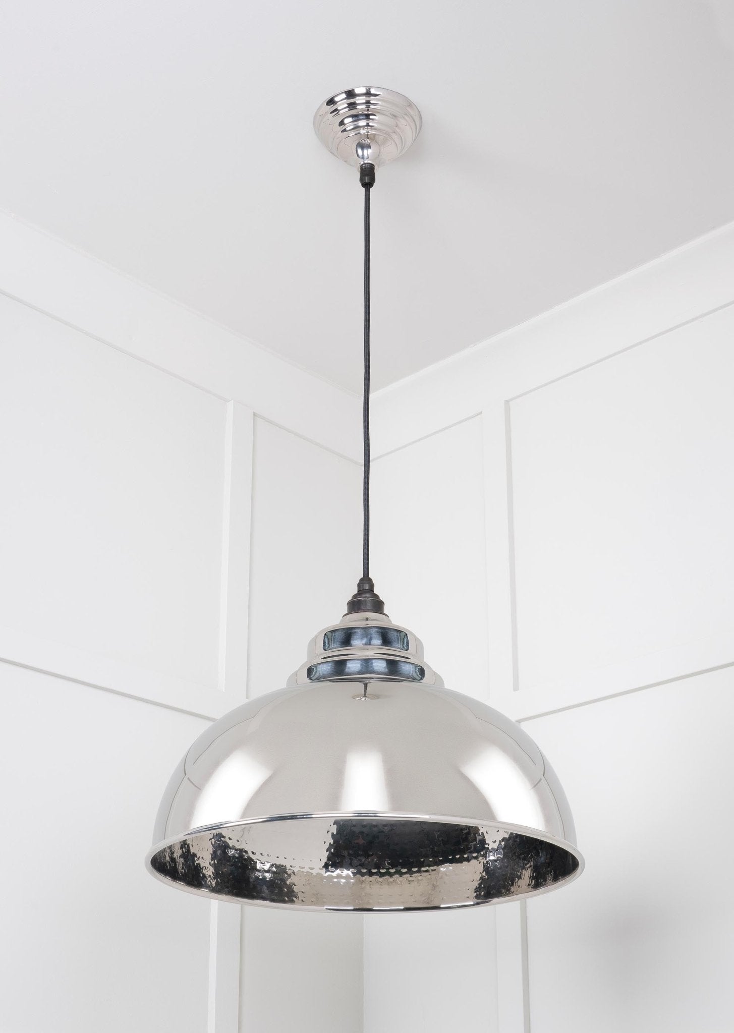 Hammered Nickel Harborne Pendant | Bare - From The Anvil - EB London