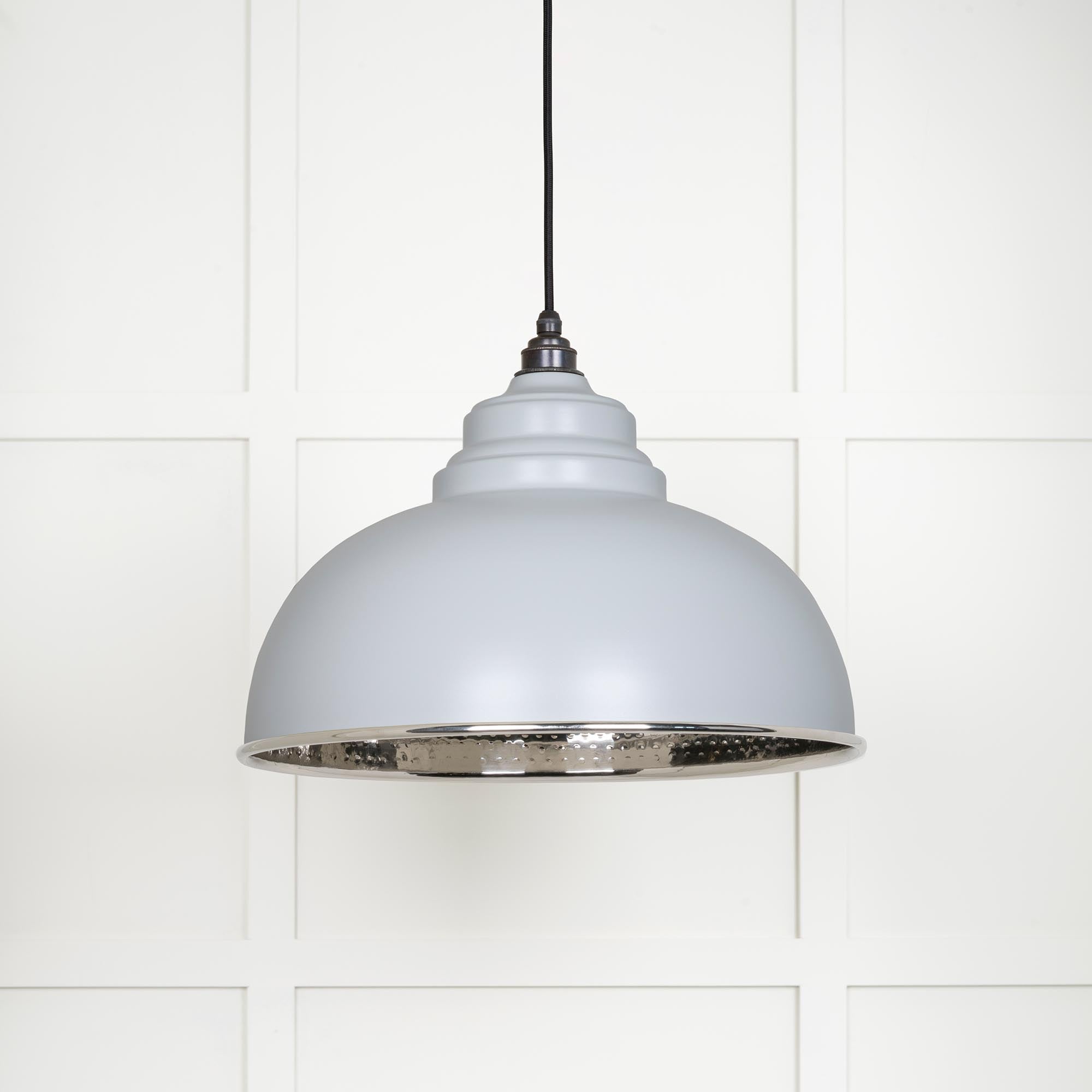 Hammered Nickel Harborne Pendant | Birch - From The Anvil - EB London
