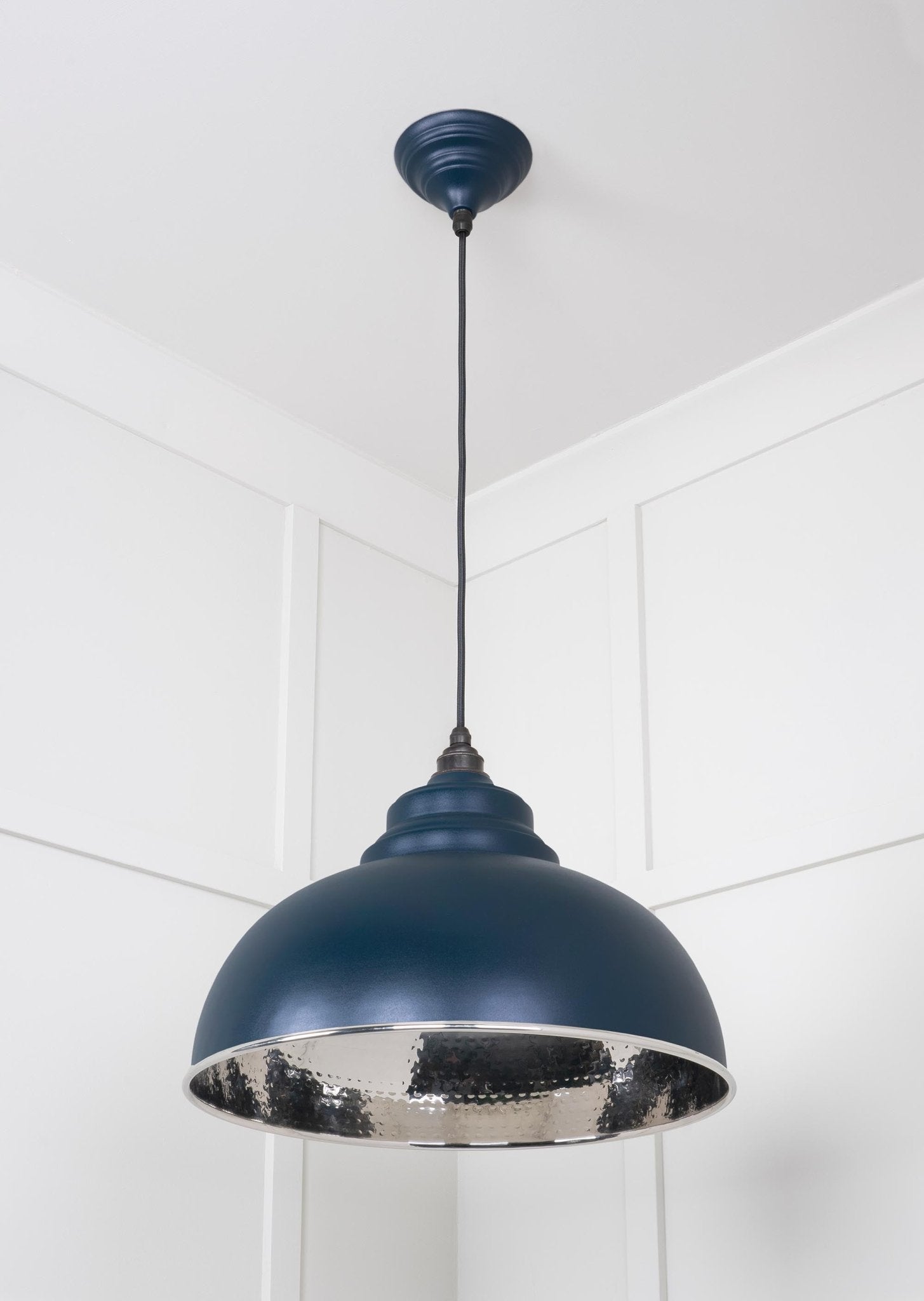 Hammered Nickel Harborne Pendant | Dusk - From The Anvil - EB London