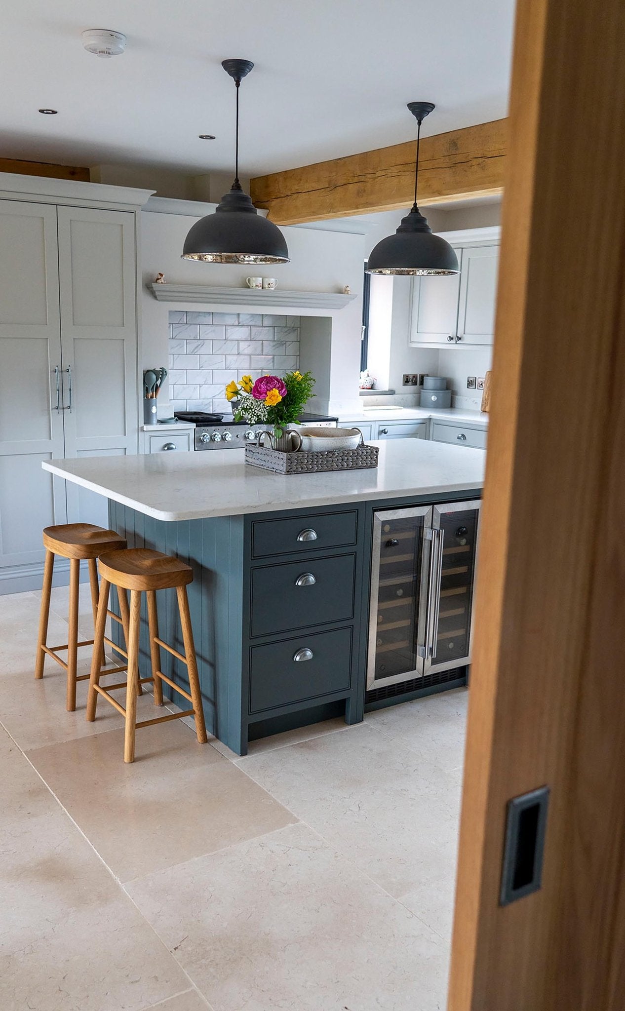 Hammered Nickel Harborne Pendant | Slate - From The Anvil - EB London