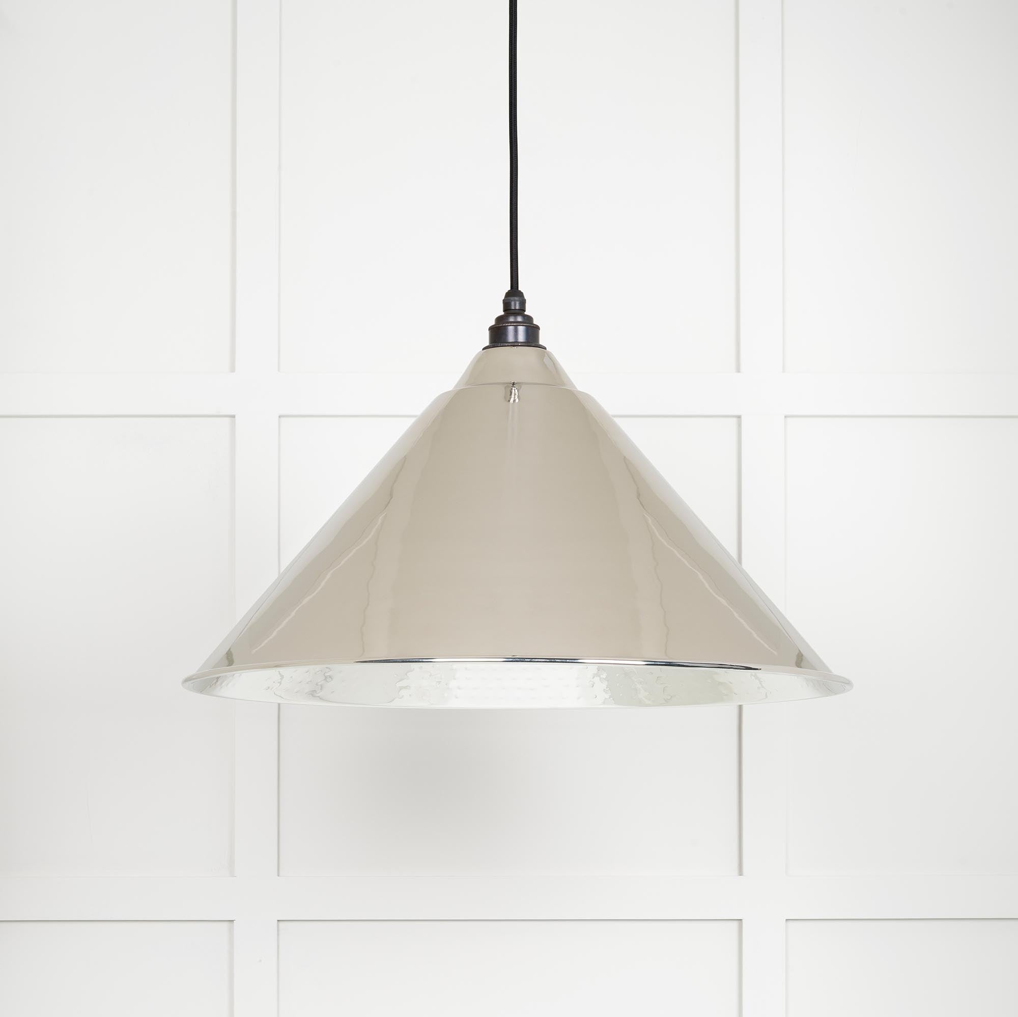 Hammered Nickel Hockley Pendant |Bare - From The Anvil - EB London