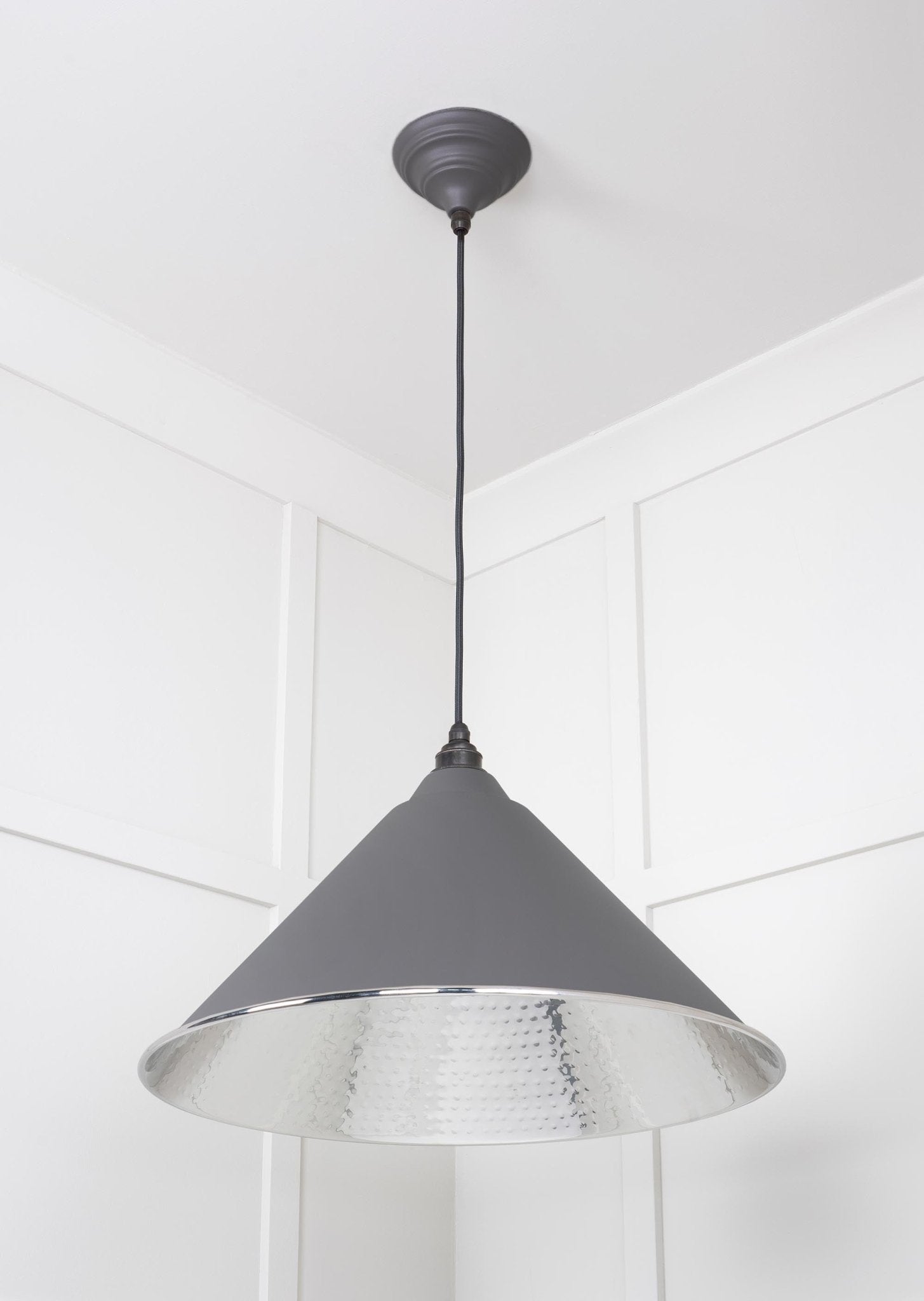 Hammered Nickel Hockley Pendant | Bluff - From The Anvil - EB London
