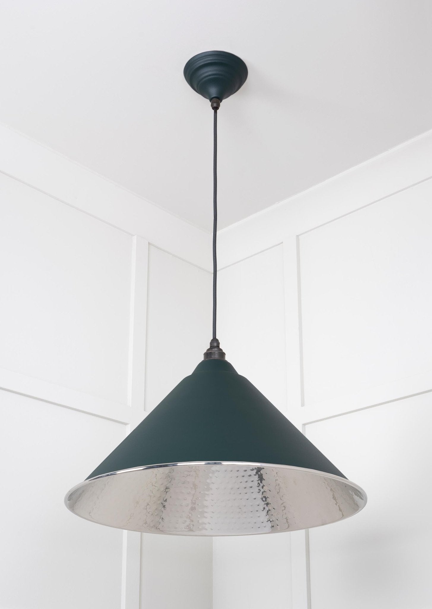 Hammered Nickel Hockley Pendant | Dingle - From The Anvil - EB London