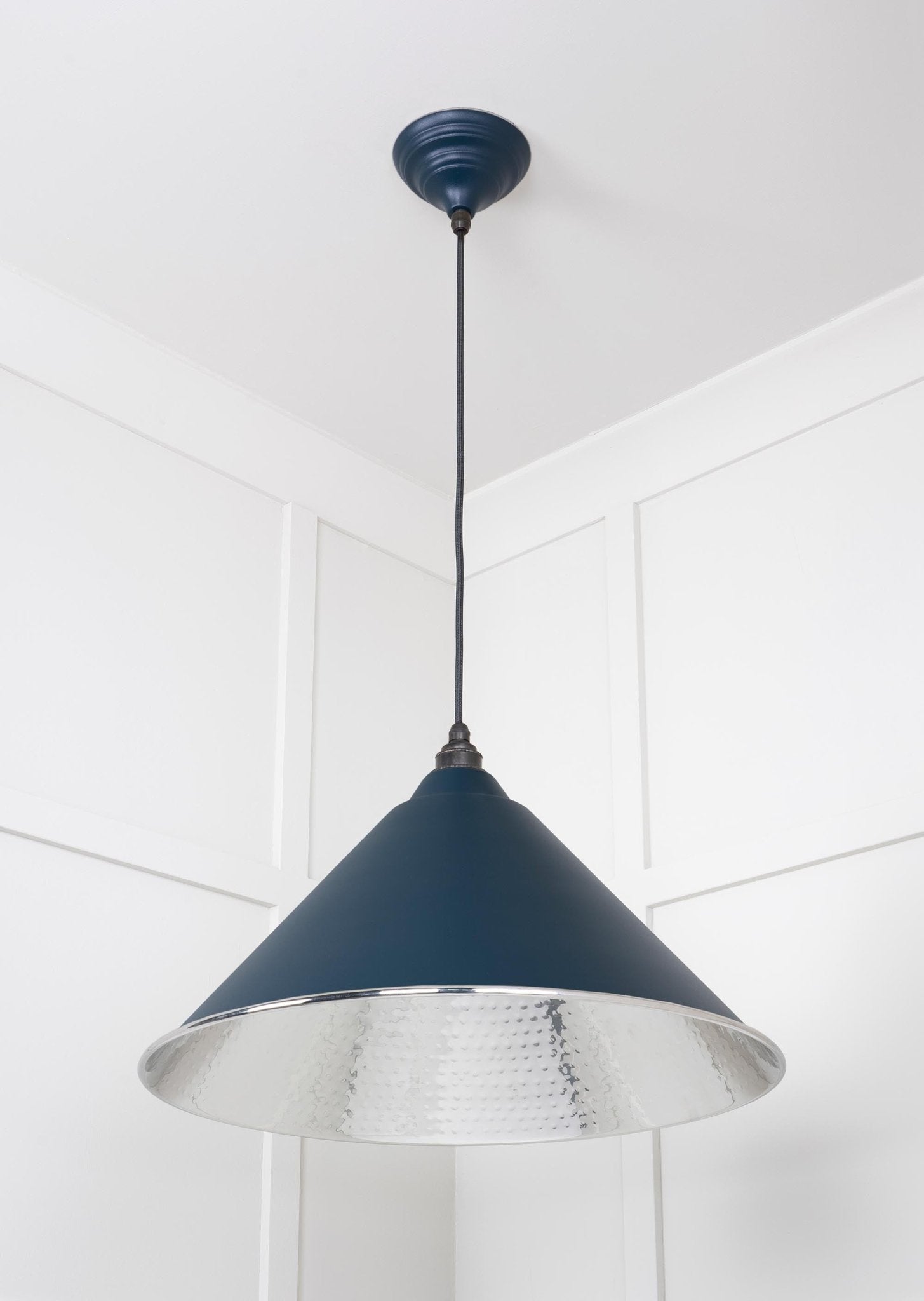 Hammered Nickel Hockley Pendant |Dusk - From The Anvil - EB London