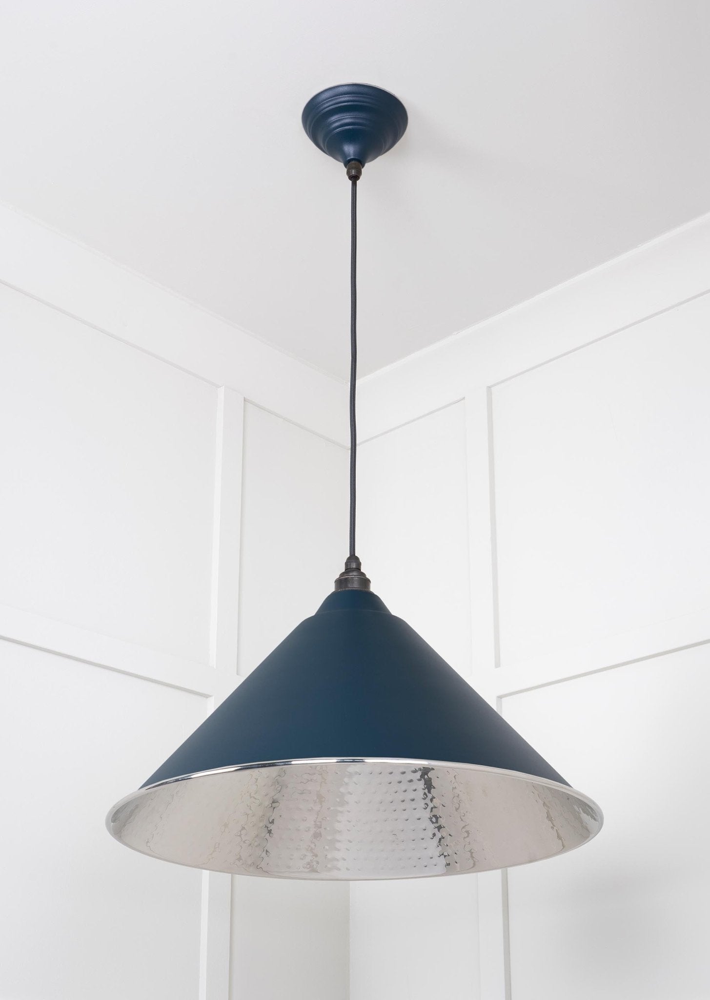 Hammered Nickel Hockley Pendant |Dusk - From The Anvil - EB London