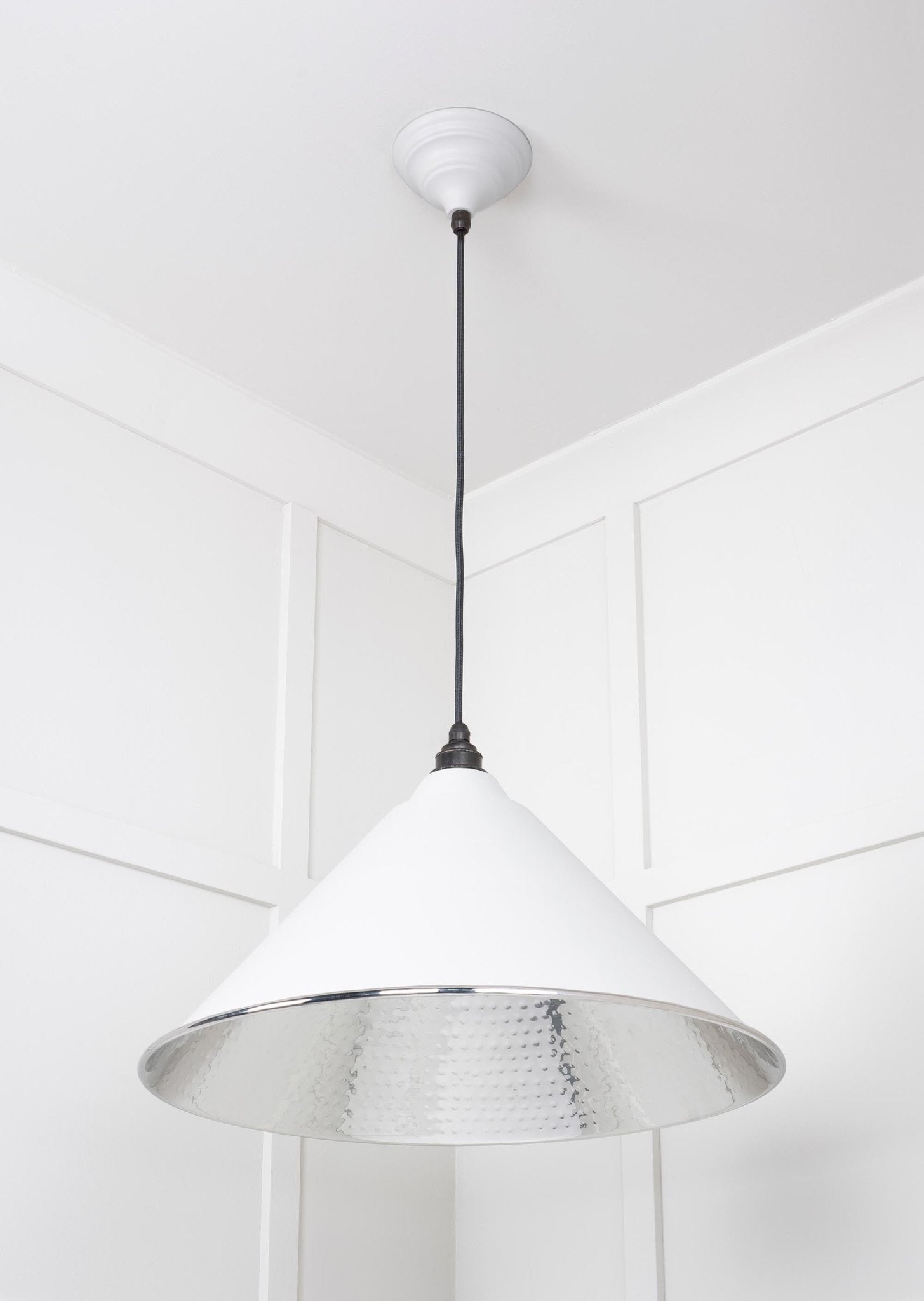 Hammered Nickel Hockley Pendant | Flock - From The Anvil - EB London