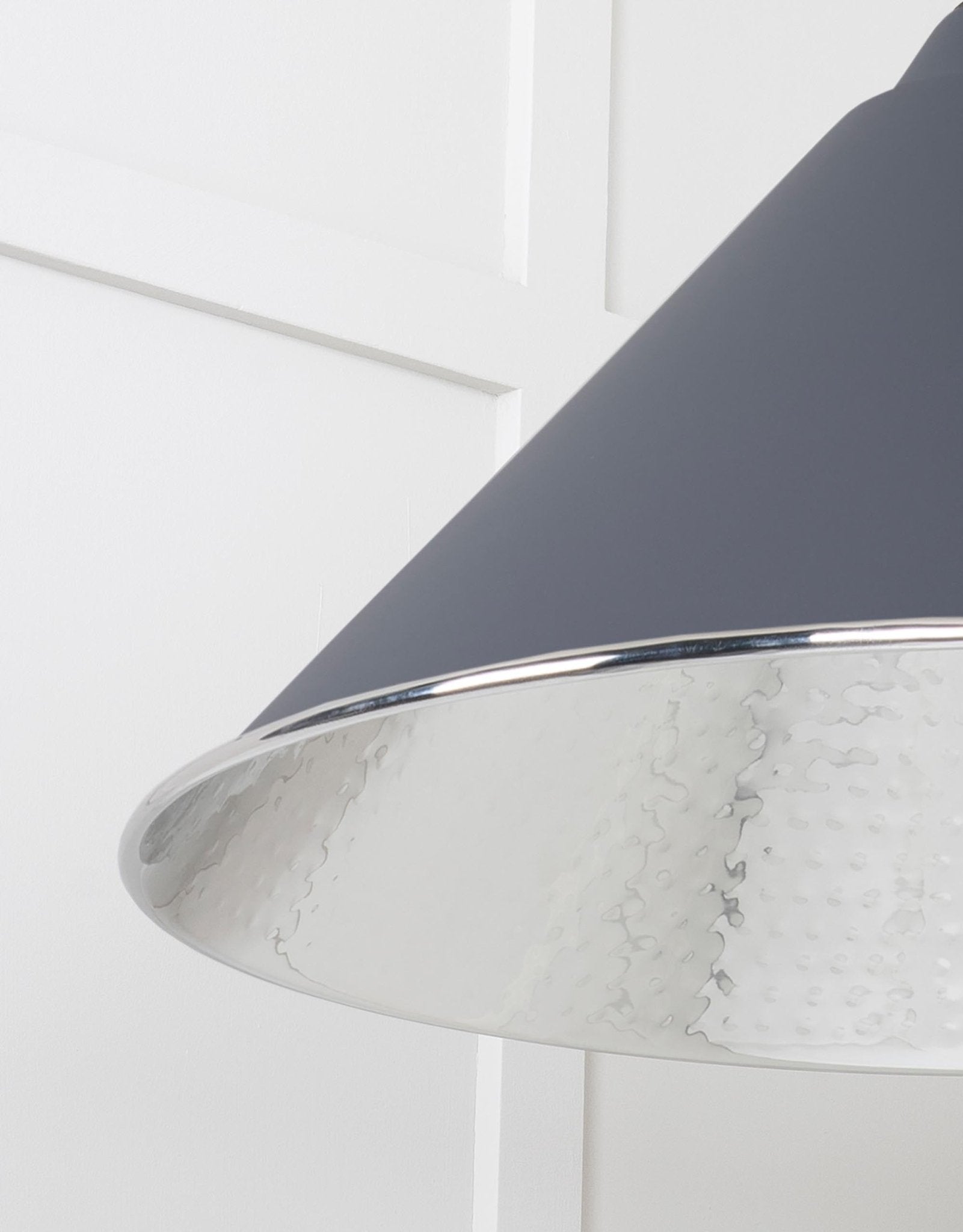 Hammered Nickel Hockley Pendant |Slate - From The Anvil - EB London
