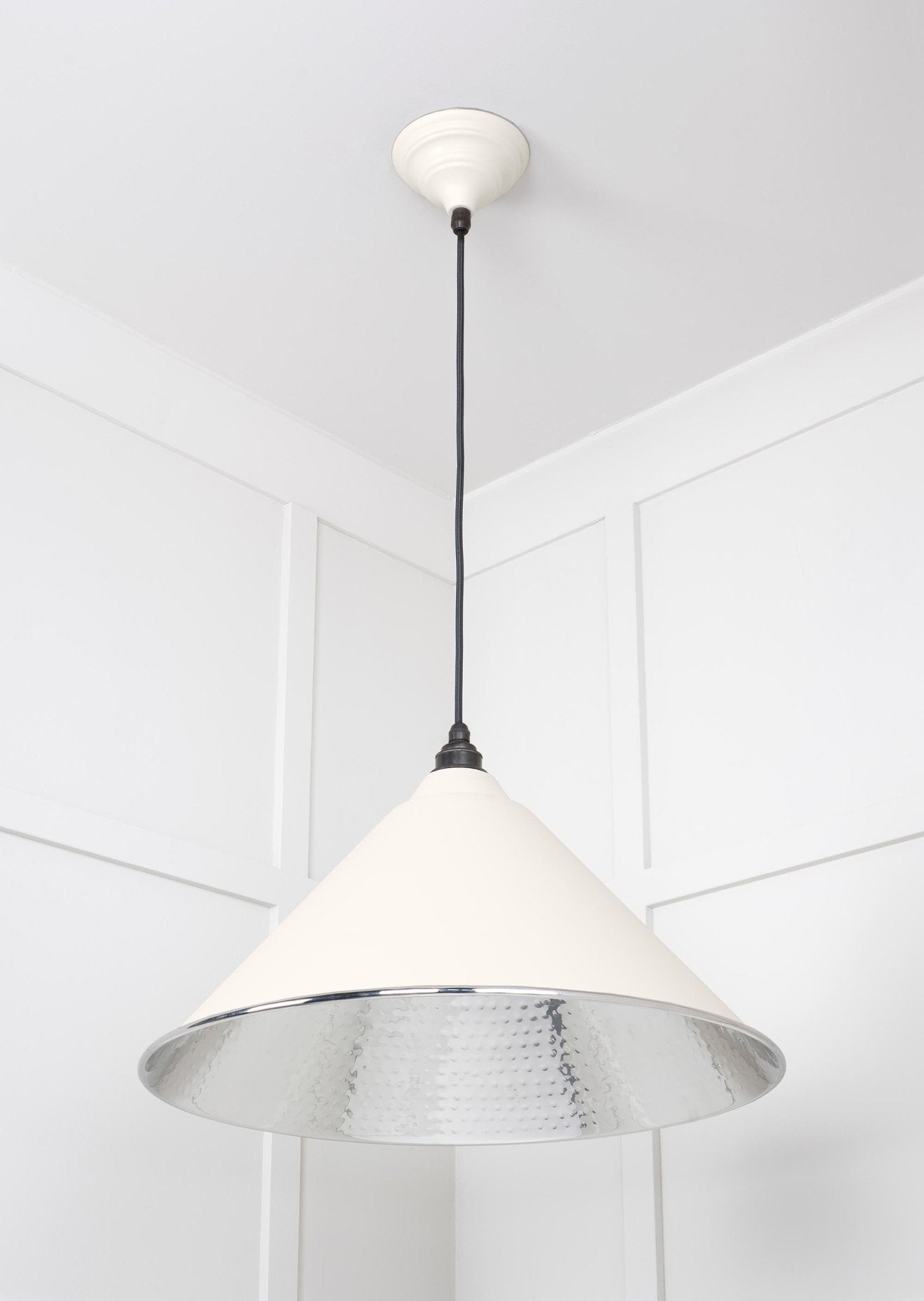 Hammered Nickel Hockley Pendant |Teasel - From The Anvil - EB London