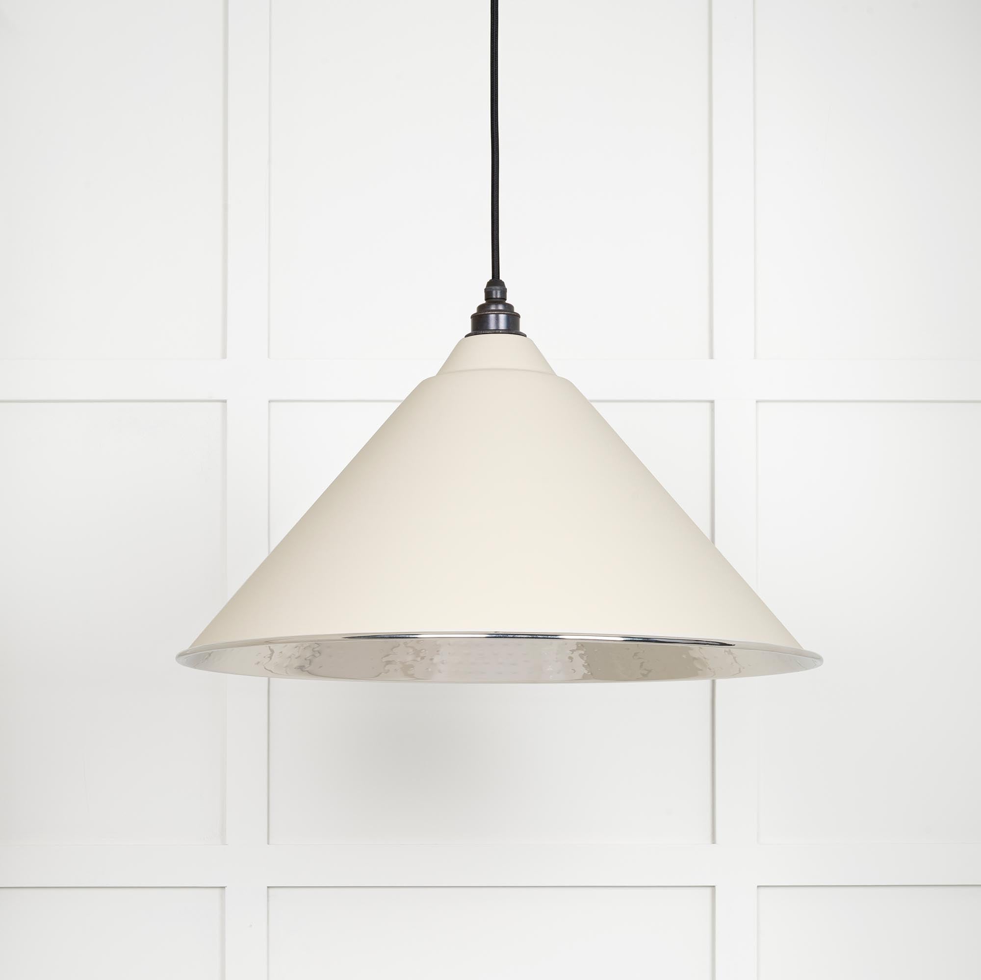 Hammered Nickel Hockley Pendant |Teasel - From The Anvil - EB London