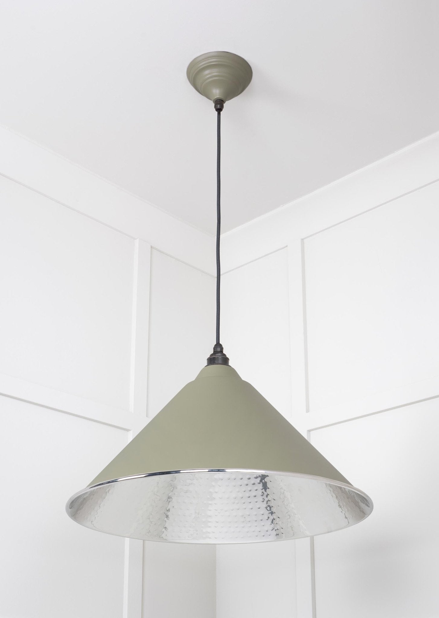 Hammered Nickel Hockley Pendant | Tump - From The Anvil - EB London