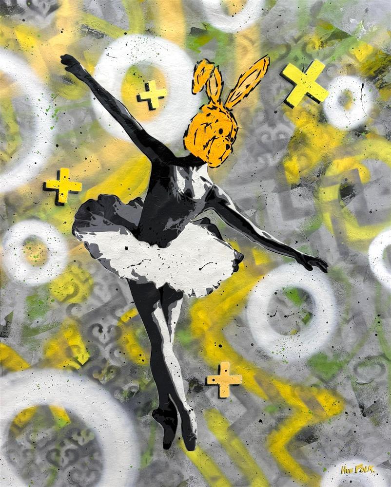 Hue Folk | Dancing Is The Poetry Of The Foot - Ballet Bunny II | Original British Art - EB London